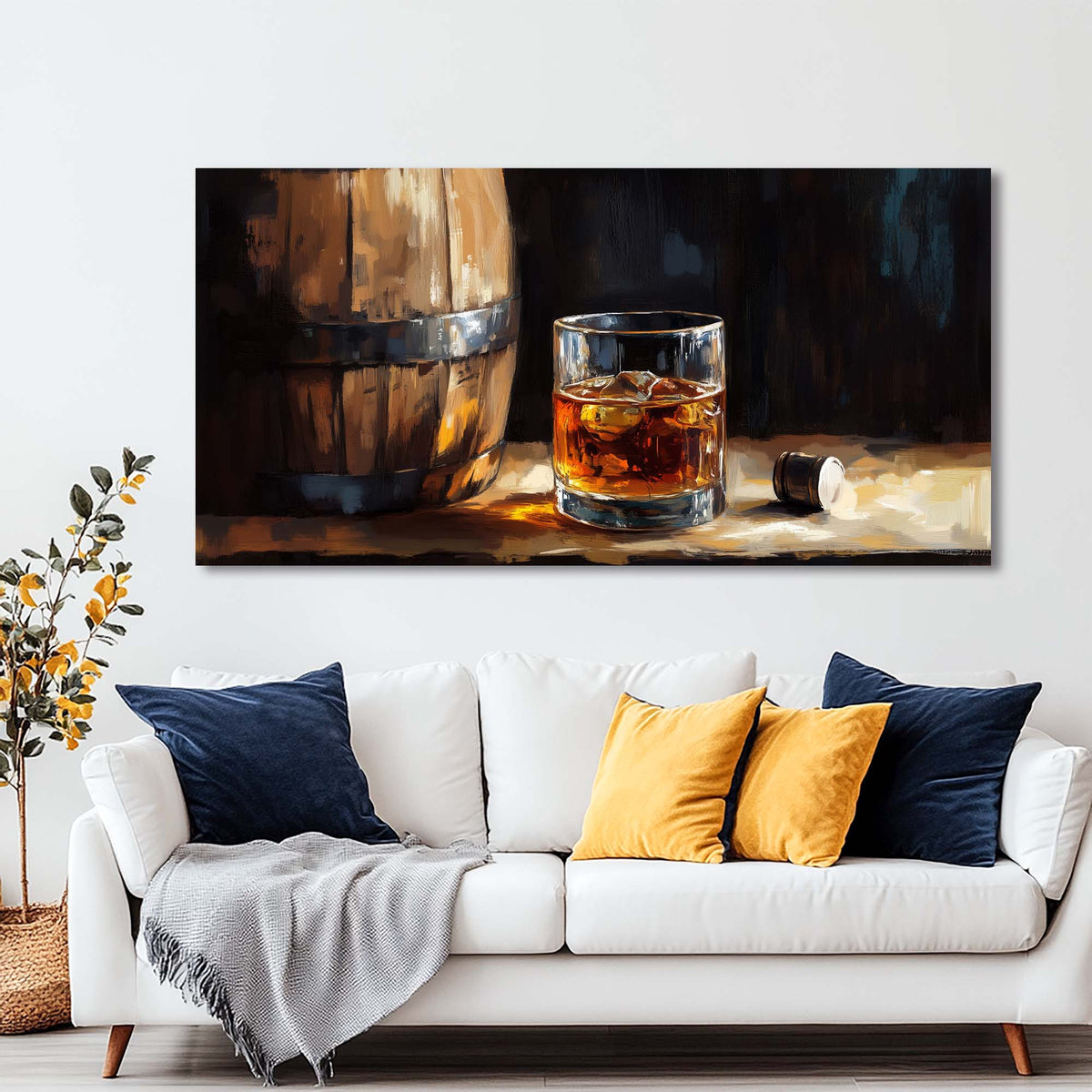 Brown Black and White Abstract Wall Art Canvas Painting Prints Artwor Office Bedroom Living Room Decor
