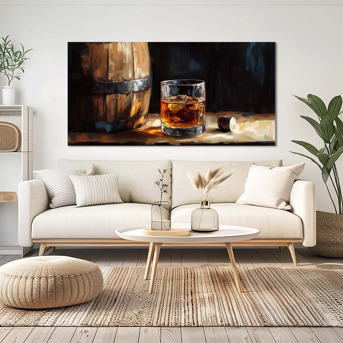 Brown Black and White Abstract Wall Art Canvas Painting Prints Artwor Office Bedroom Living Room Decor