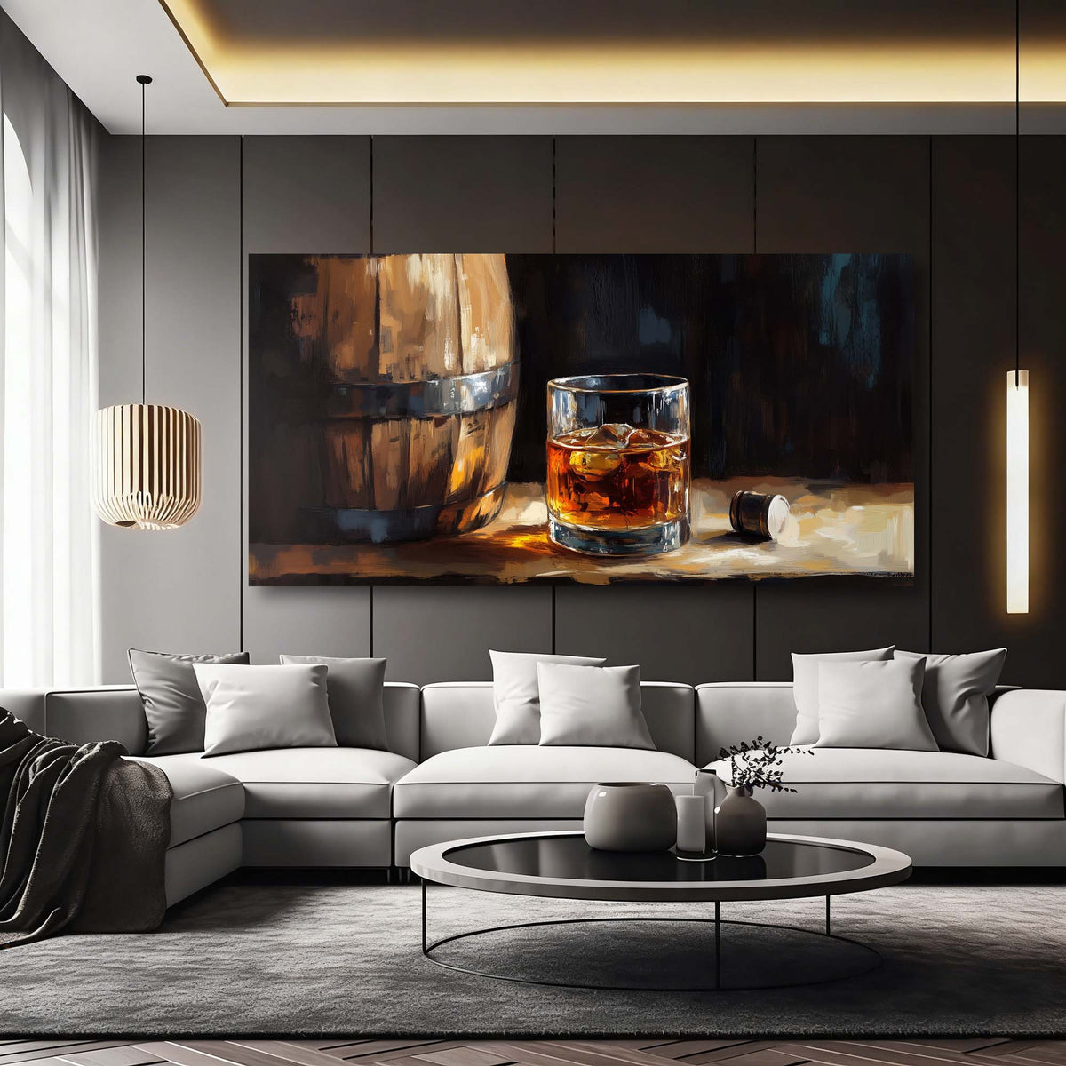 Brown Black and White Abstract Wall Art Canvas Painting Prints Artwor Office Bedroom Living Room Decor