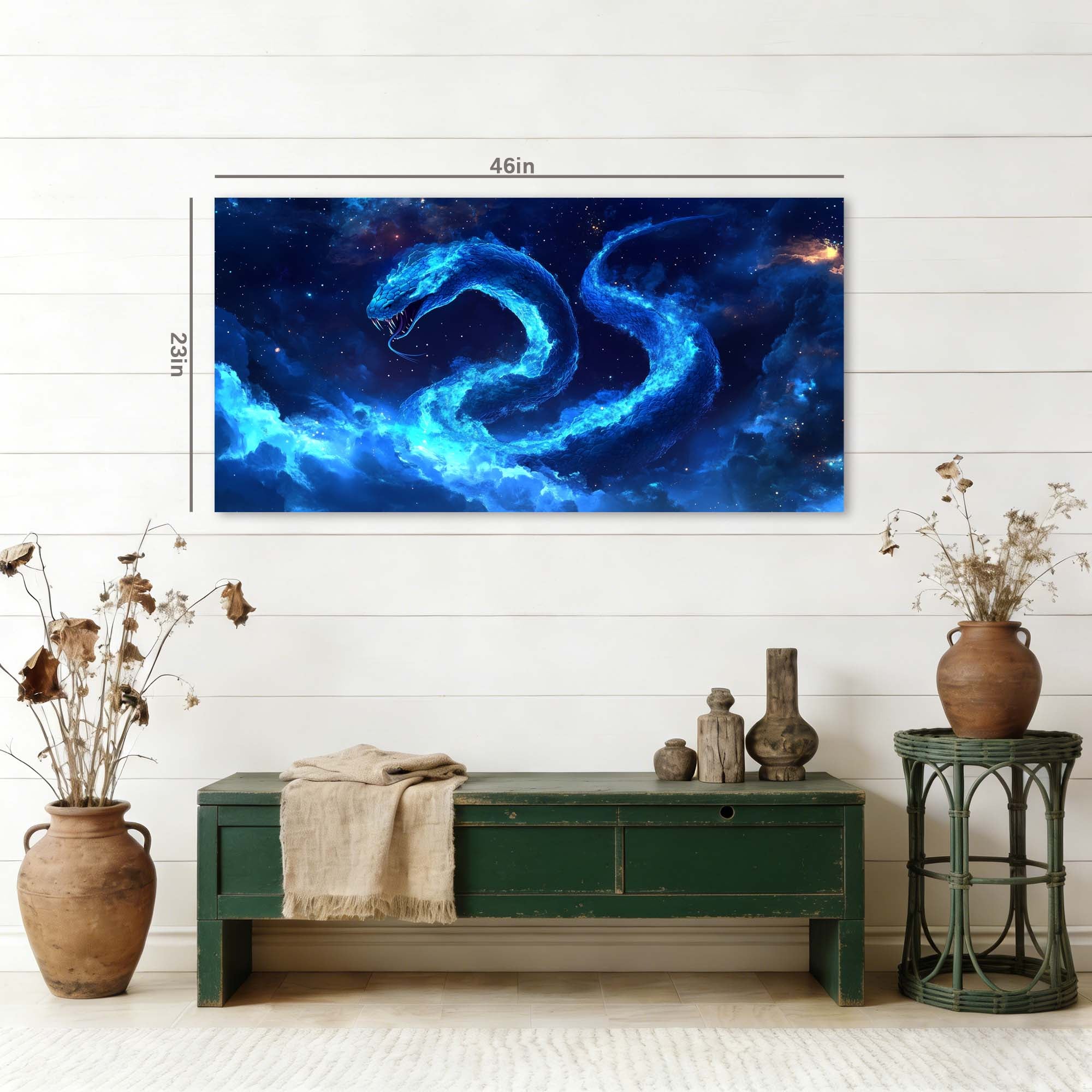 Blue Mysterious Horror Canvas Wall Art for Living Room Prints Artwork Bedroom Office Decor