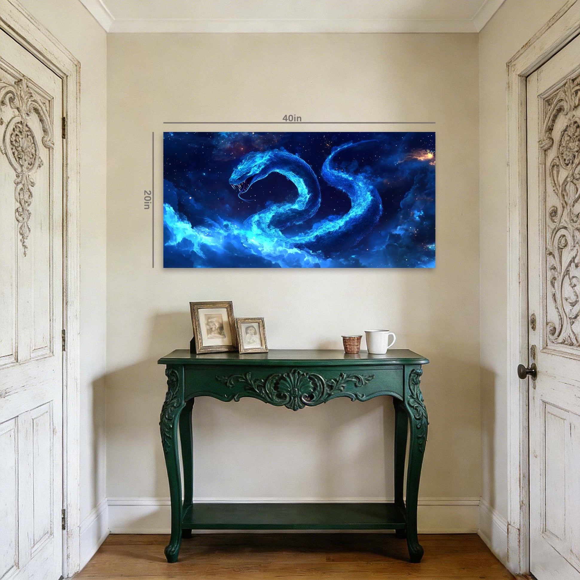 Blue Mysterious Horror Canvas Wall Art for Living Room Prints Artwork Bedroom Office Decor
