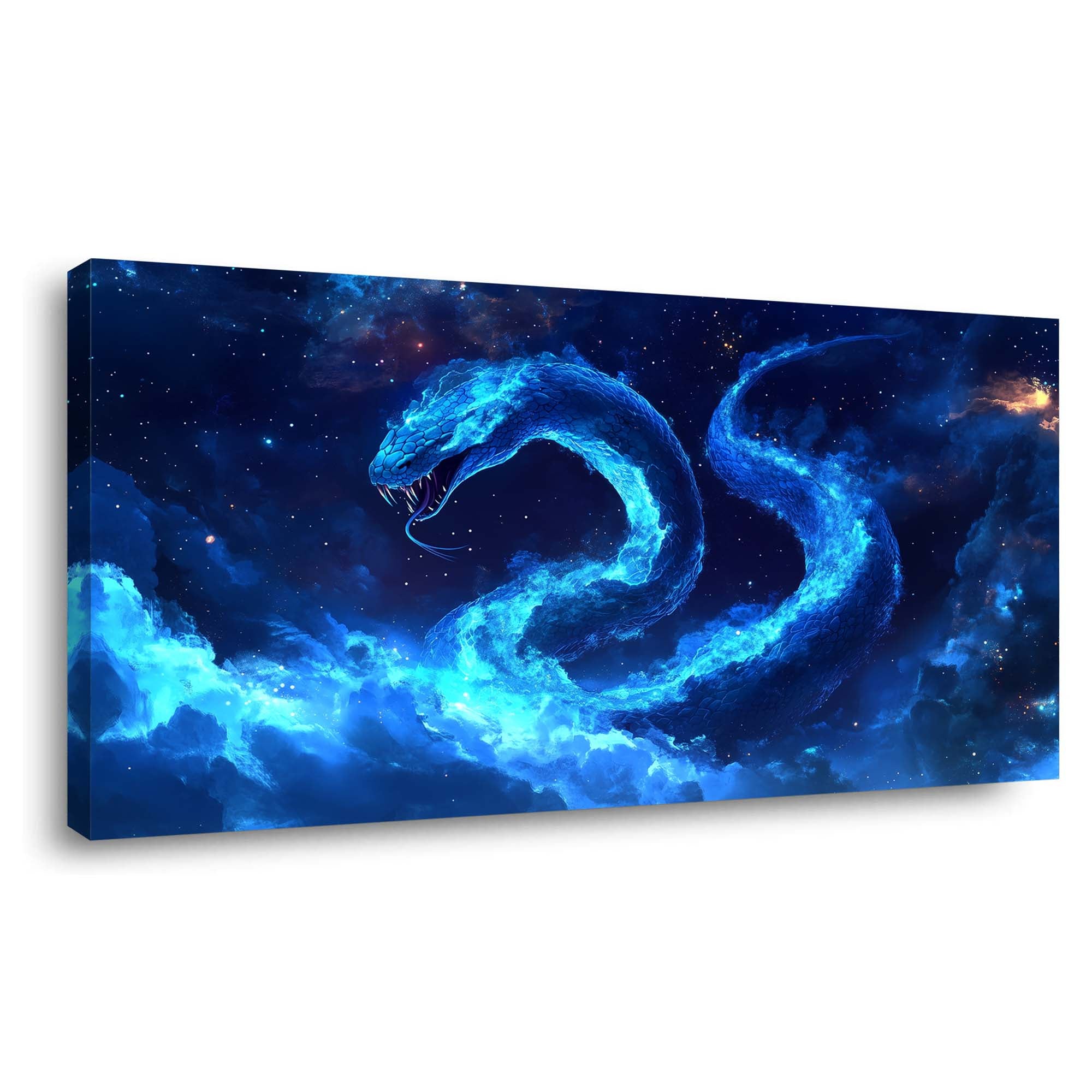 Blue Mysterious Horror Canvas Wall Art for Living Room Prints Artwork Bedroom Office Decor