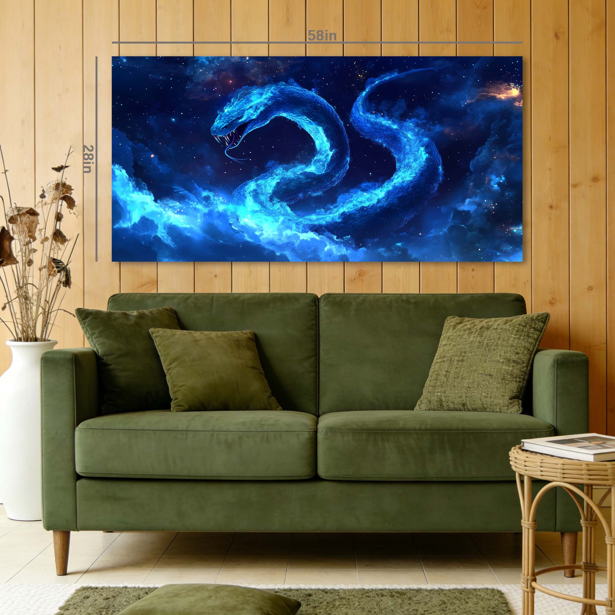 Blue Mysterious Horror Canvas Wall Art for Living Room Prints Artwork Bedroom Office Decor