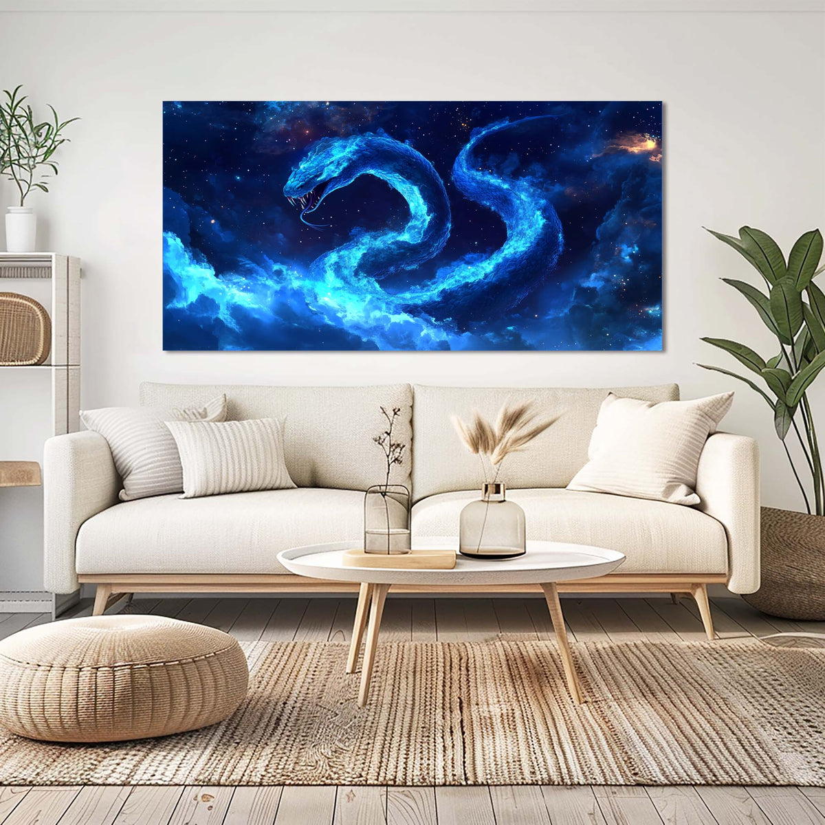 Blue Mysterious Horror Canvas Wall Art for Living Room Prints Artwork Bedroom Office Decor