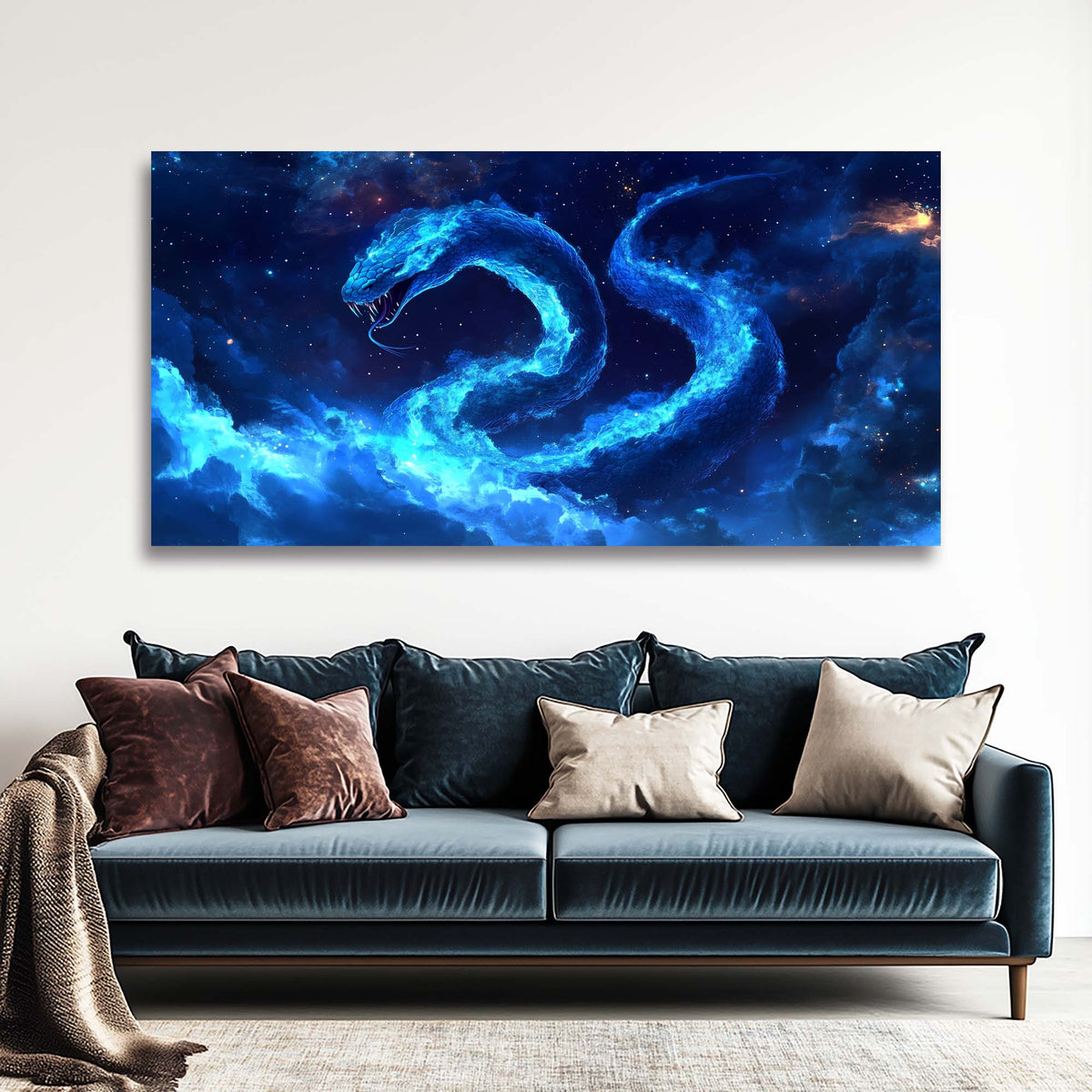 Blue Mysterious Horror Canvas Wall Art for Living Room Prints Artwork Bedroom Office Decor