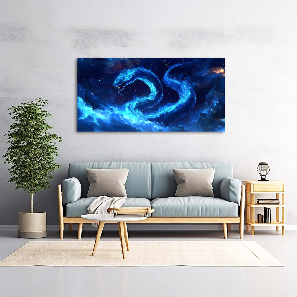 Blue Mysterious Horror Canvas Wall Art for Living Room Prints Artwork Bedroom Office Decor