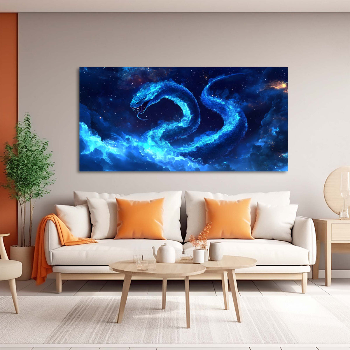 Blue Mysterious Horror Canvas Wall Art for Living Room Prints Artwork Bedroom Office Decor
