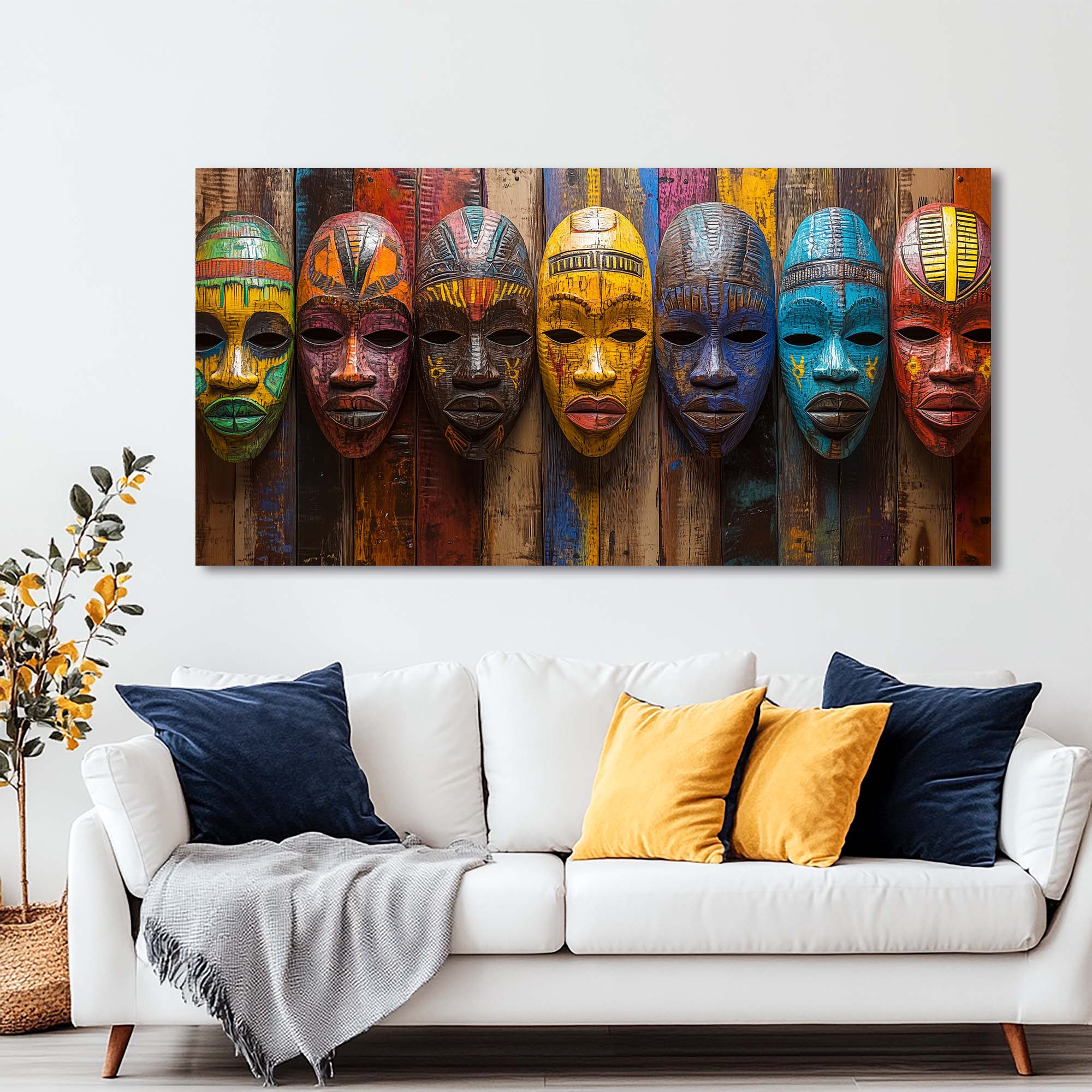 Yellow Traditional Religious Wall Art Art Deco Painting Prints Canvas Artwork Living Room Family Bedroom Office Decor