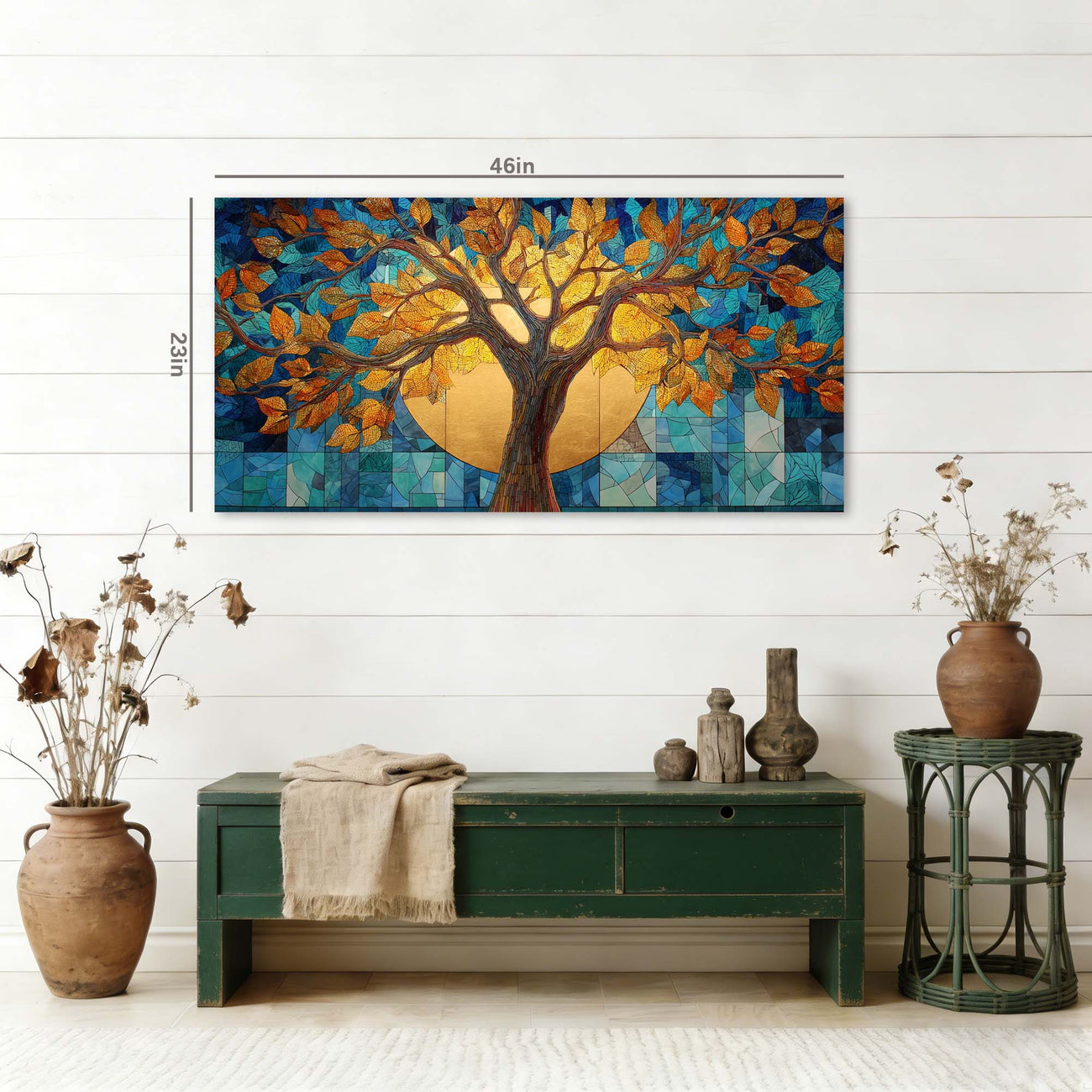 Green Traditional Nature Wall Art Canvas Painting Prints Artwor Office Bedroom Living Room Decor