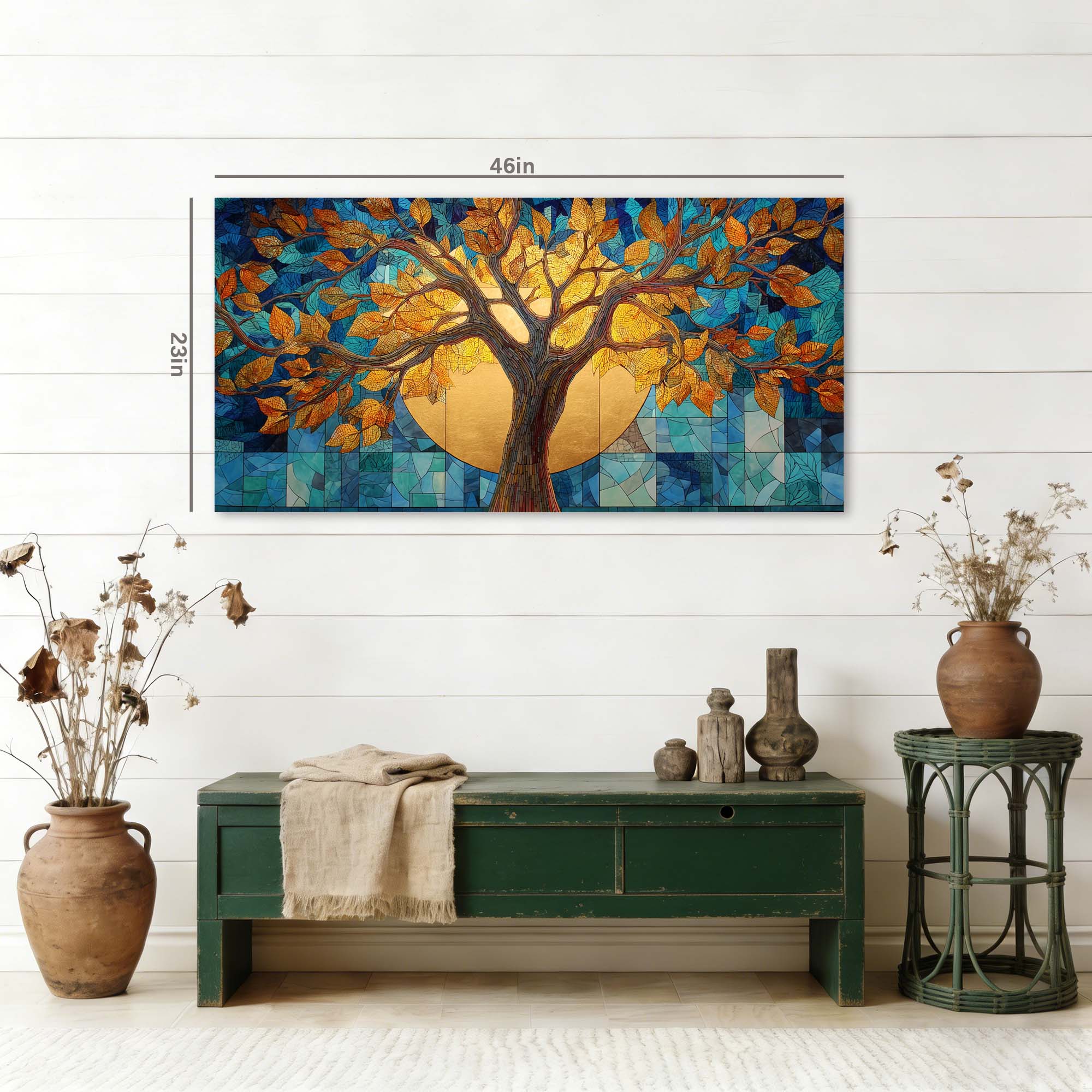 Green Traditional Nature Wall Art Canvas Painting Prints Artwor Office Bedroom Living Room Decor