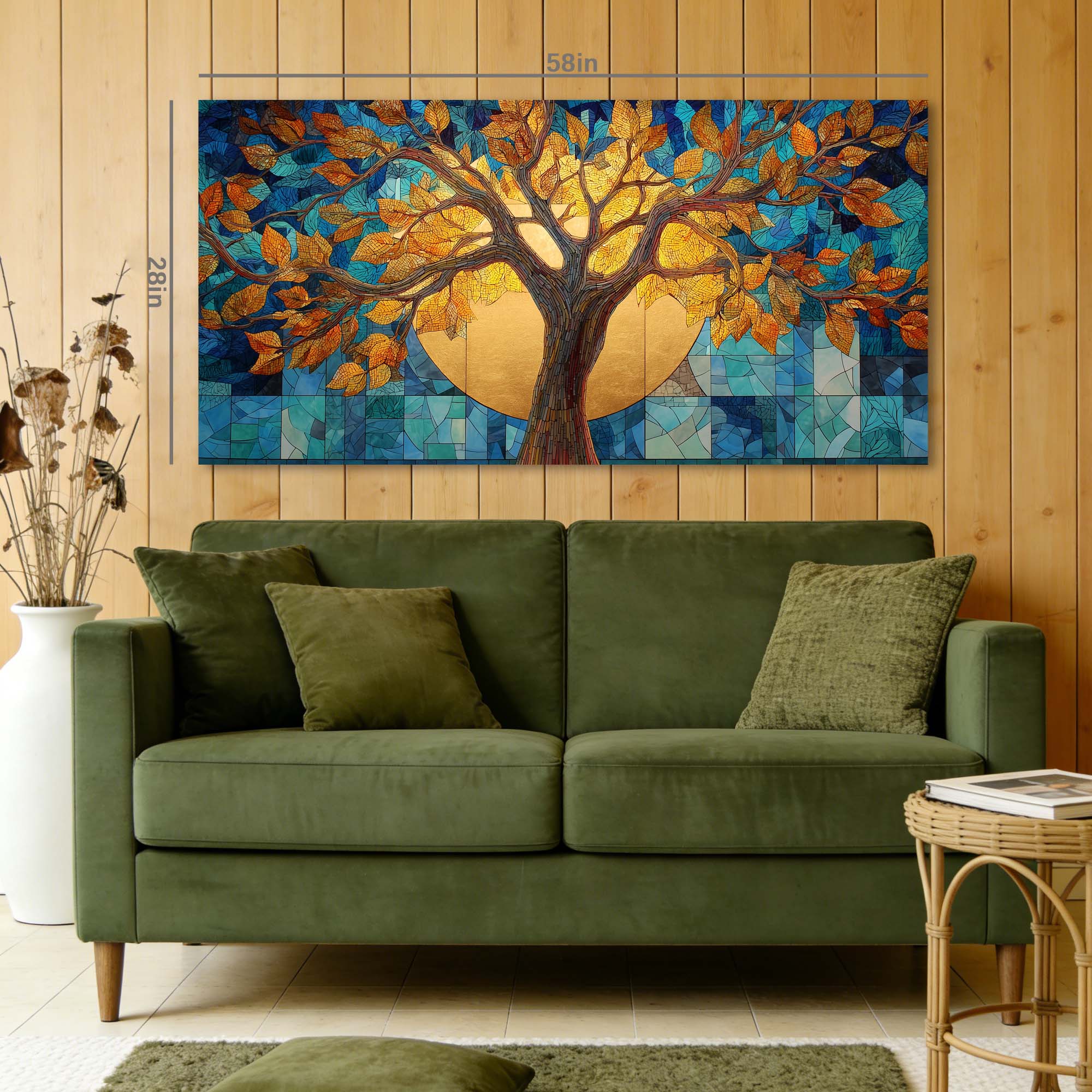 Green Traditional Nature Wall Art Canvas Painting Prints Artwor Office Bedroom Living Room Decor