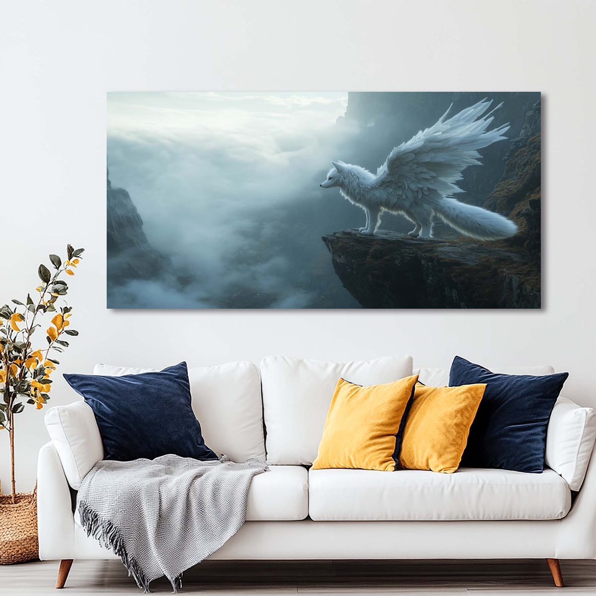 White Fantasy Nature Canvas Wall Art for Living Room Prints Artwork Bedroom Office Decor