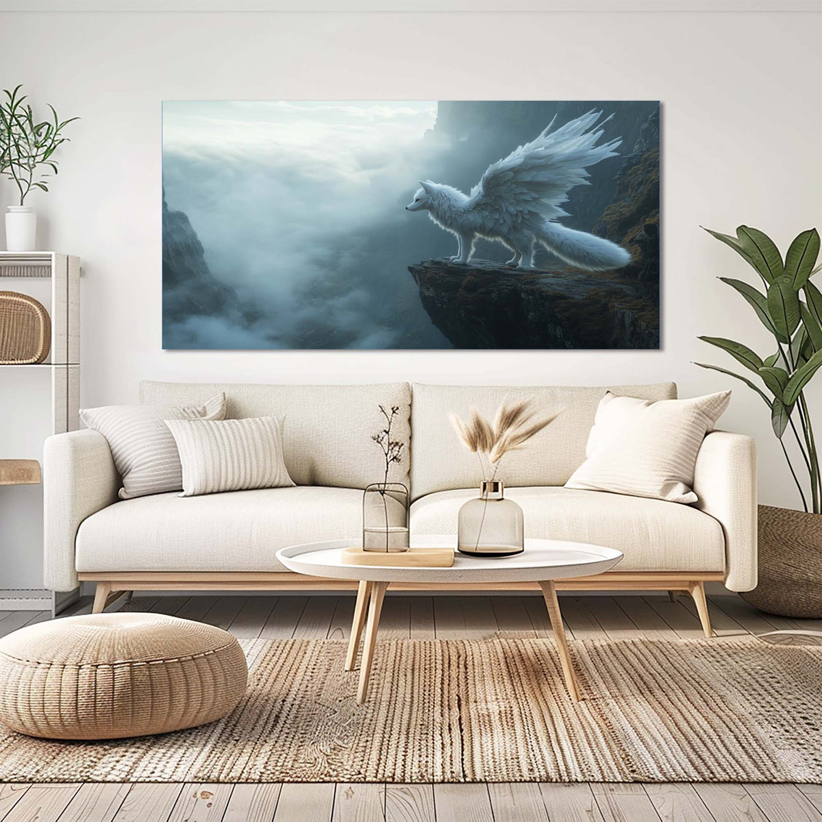 White Fantasy Nature Canvas Wall Art for Living Room Prints Artwork Bedroom Office Decor