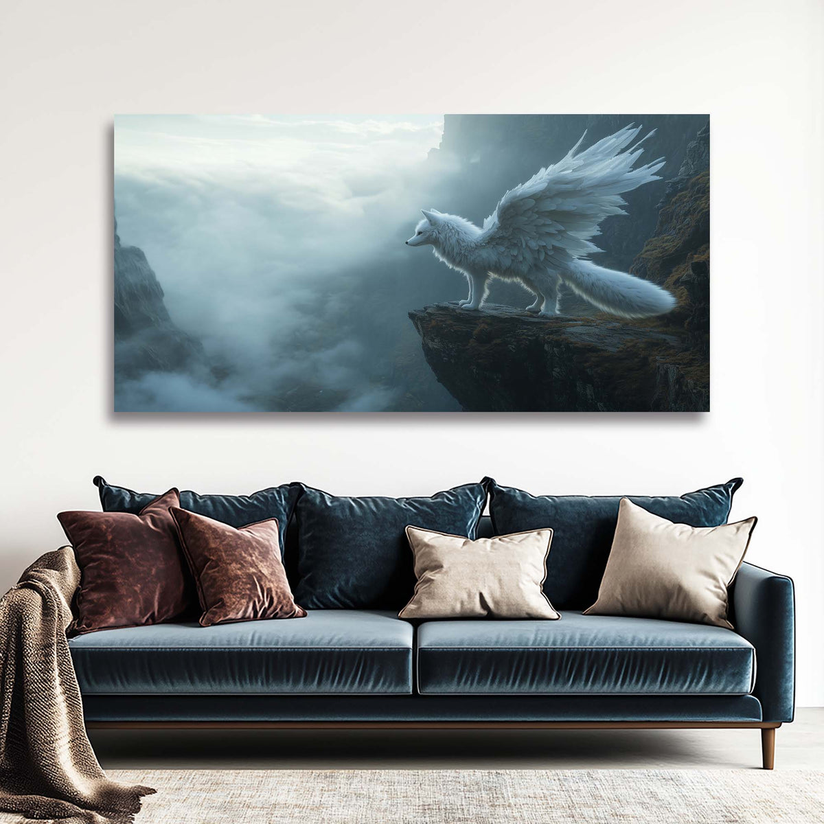 White Fantasy Nature Canvas Wall Art for Living Room Prints Artwork Bedroom Office Decor