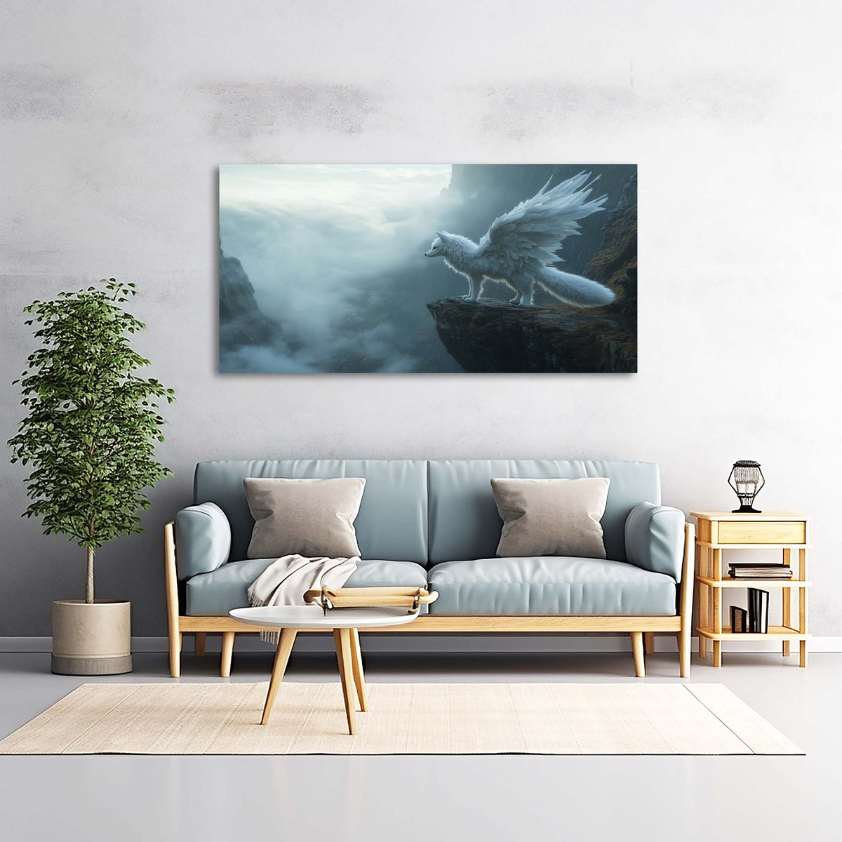 White Fantasy Nature Canvas Wall Art for Living Room Prints Artwork Bedroom Office Decor