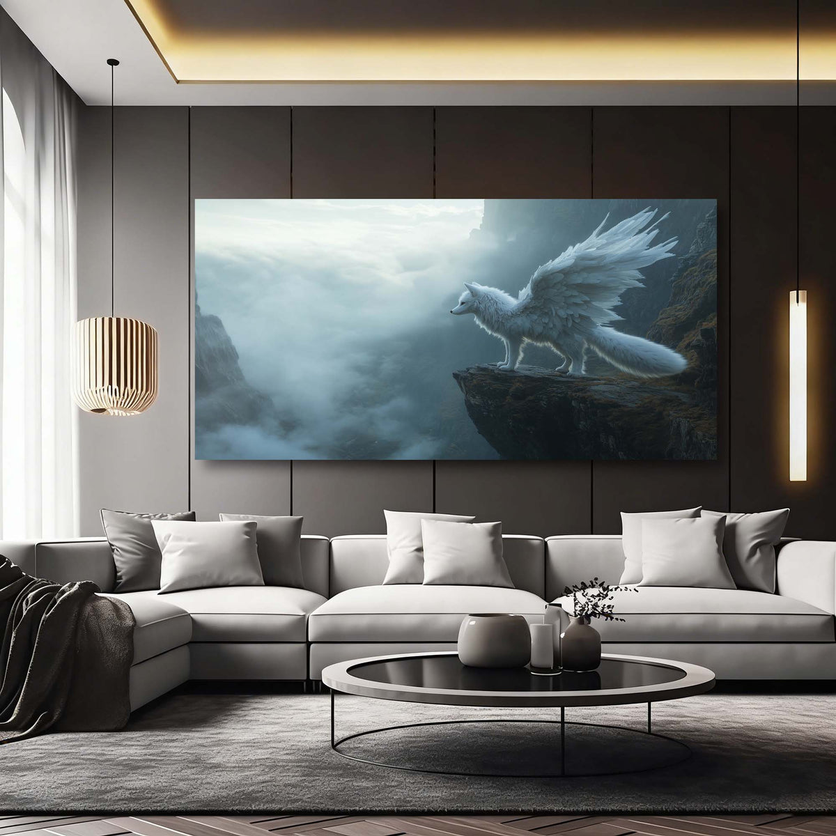 White Fantasy Nature Canvas Wall Art for Living Room Prints Artwork Bedroom Office Decor