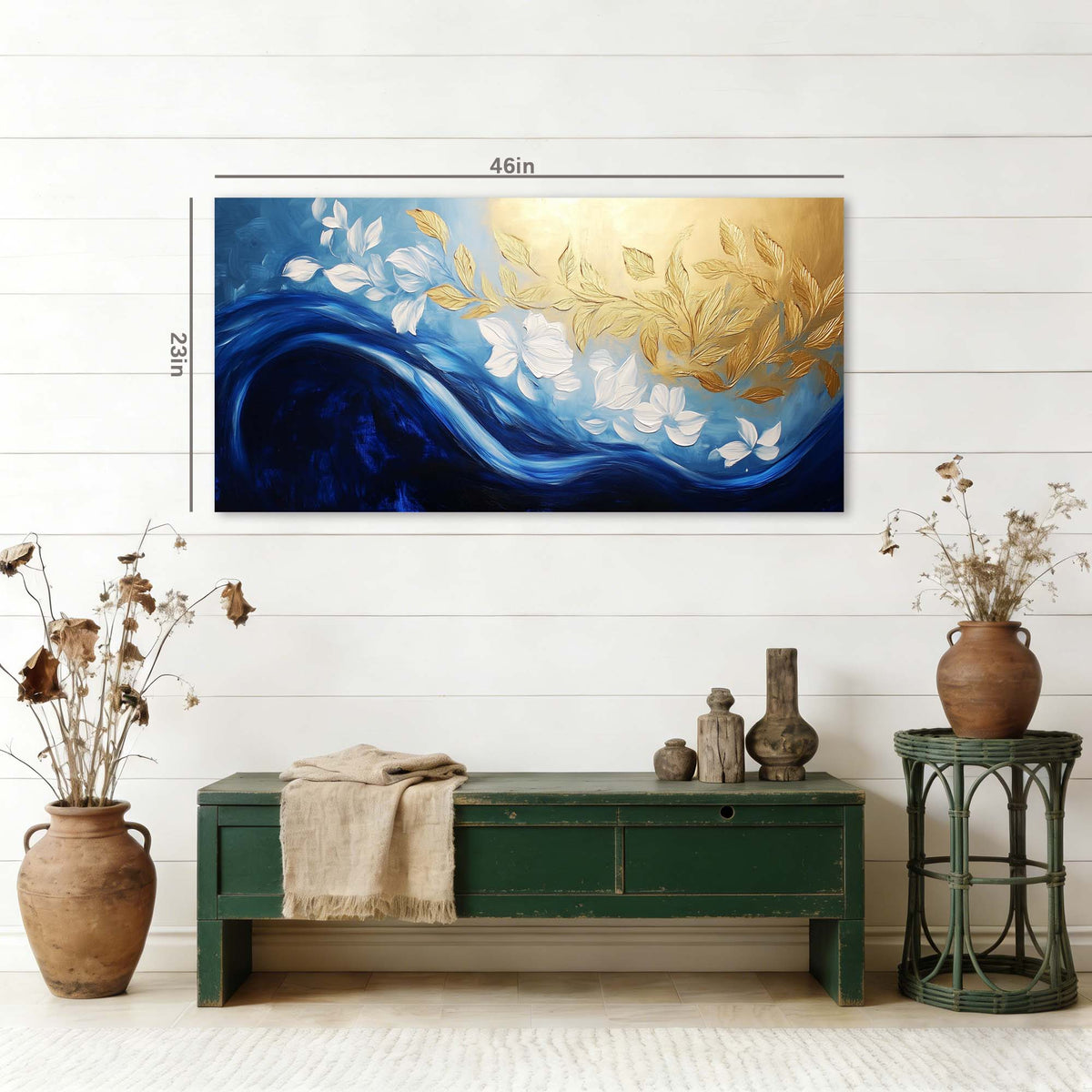 Navy Blue Wildlife Nature Wall Art Modern Canvas Painting Prints Artwork Office Hallway Bedroom Living Room Decor