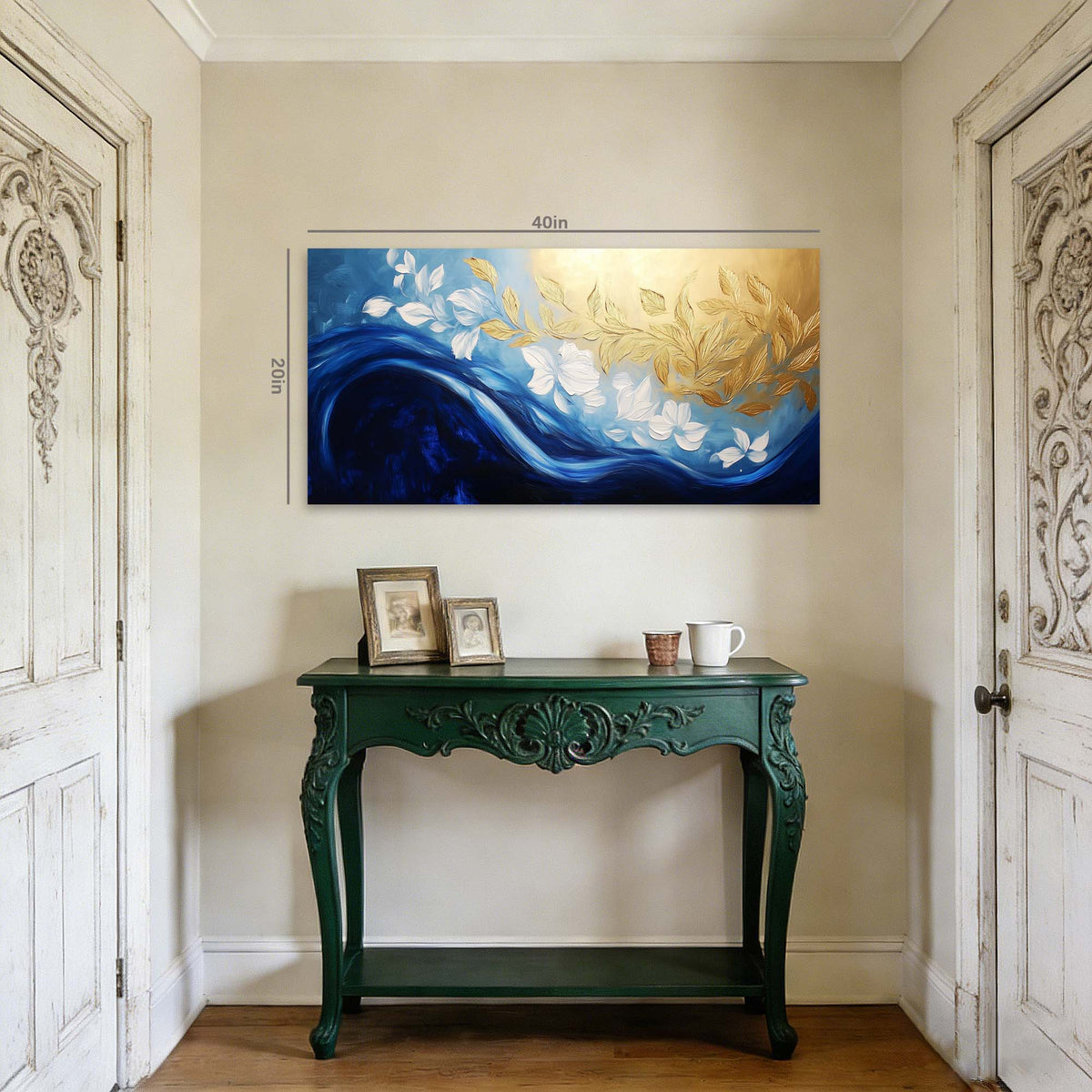 Navy Blue Wildlife Nature Wall Art Modern Canvas Painting Prints Artwork Office Hallway Bedroom Living Room Decor