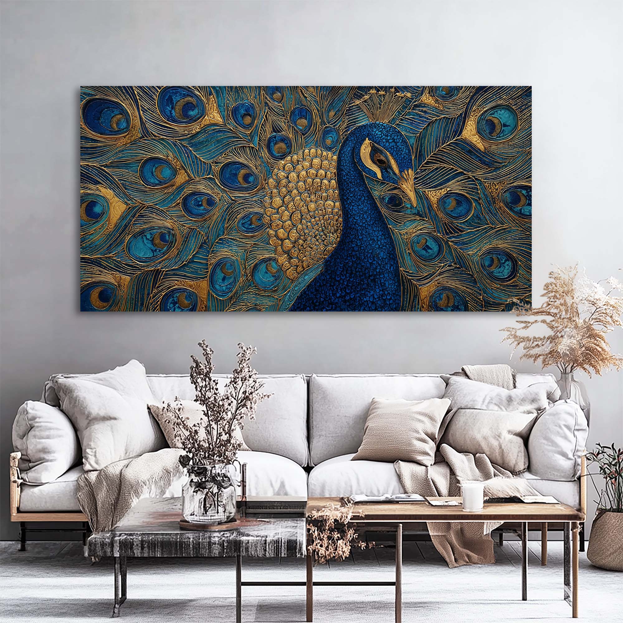 Blue Fairytale Wall Art for Living Room Canvas Painting Prints Art Deco Artwork Office Bedroom Decor