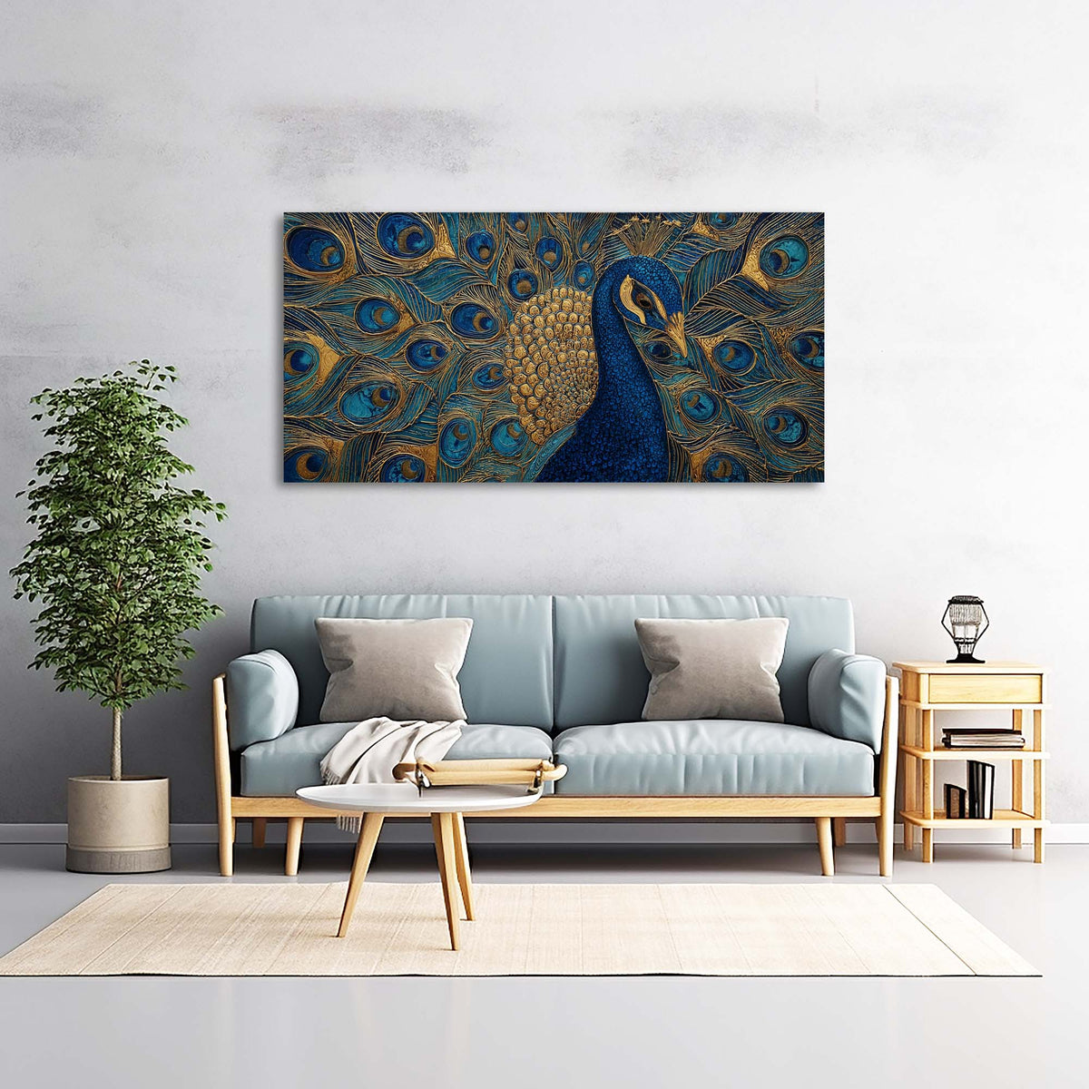 Blue Fairytale Wall Art for Living Room Canvas Painting Prints Art Deco Artwork Office Bedroom Decor