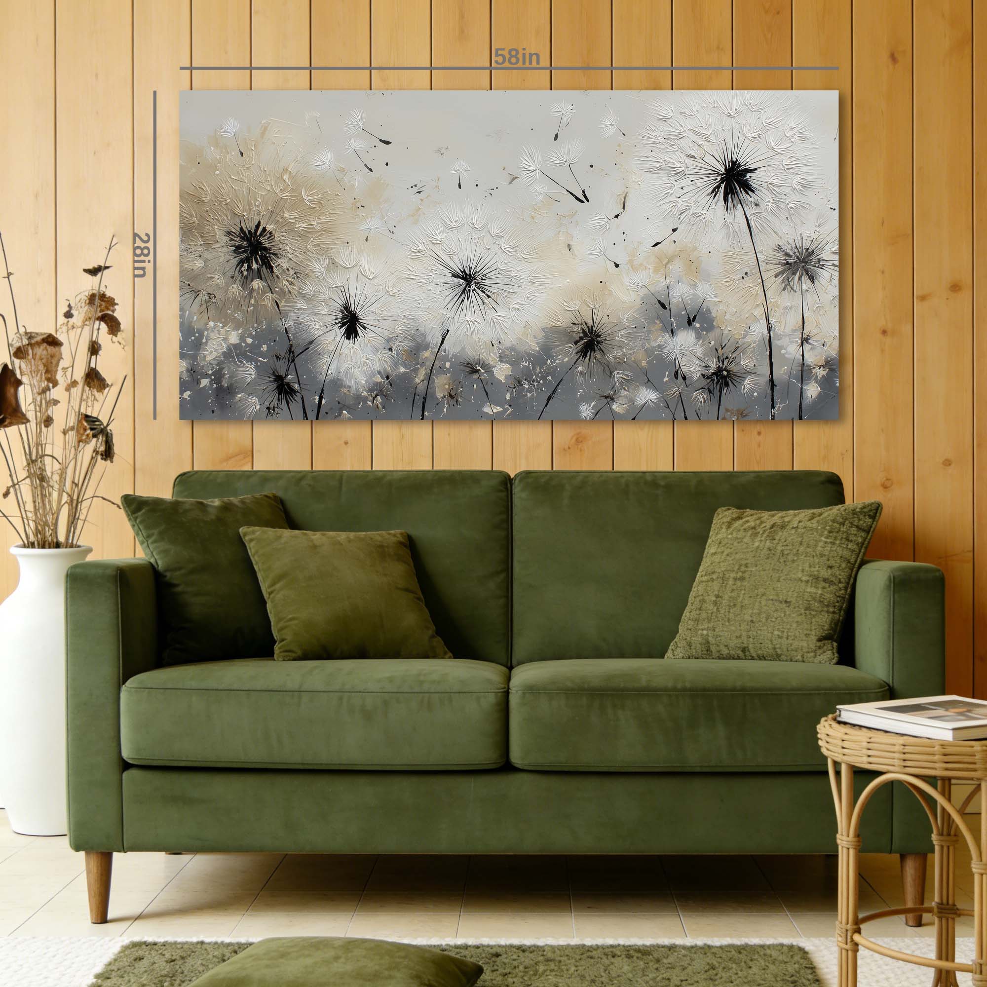 Black Abstract Nature Canvas Wall Art for Living Room Prints Artwork Bedroom Office Decor