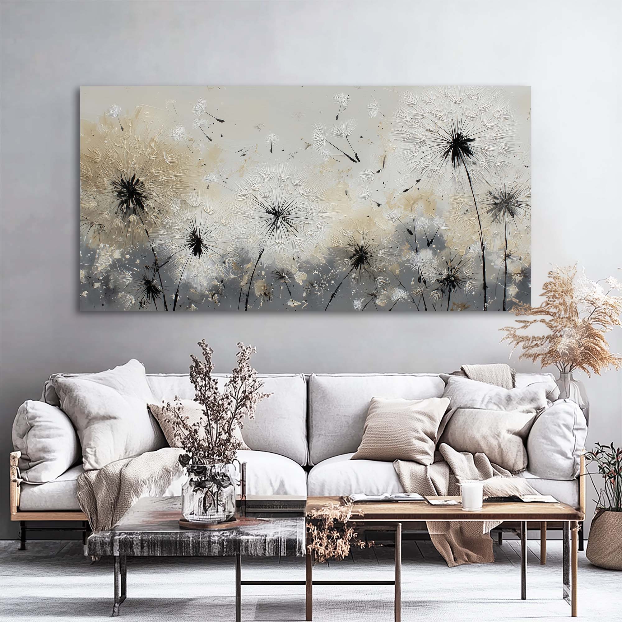 Black Abstract Nature Canvas Wall Art for Living Room Prints Artwork Bedroom Office Decor