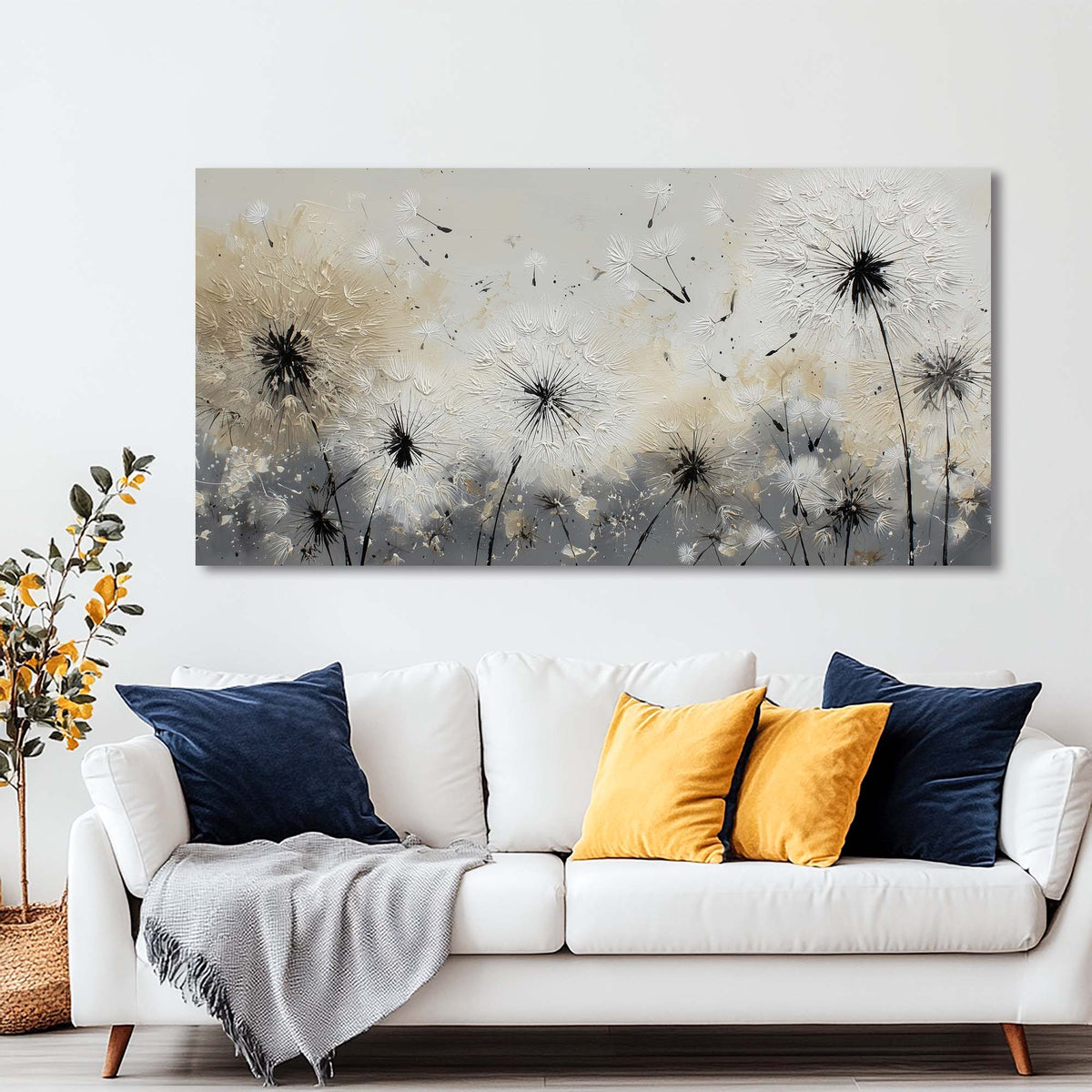 Black Abstract Nature Canvas Wall Art for Living Room Prints Artwork Bedroom Office Decor