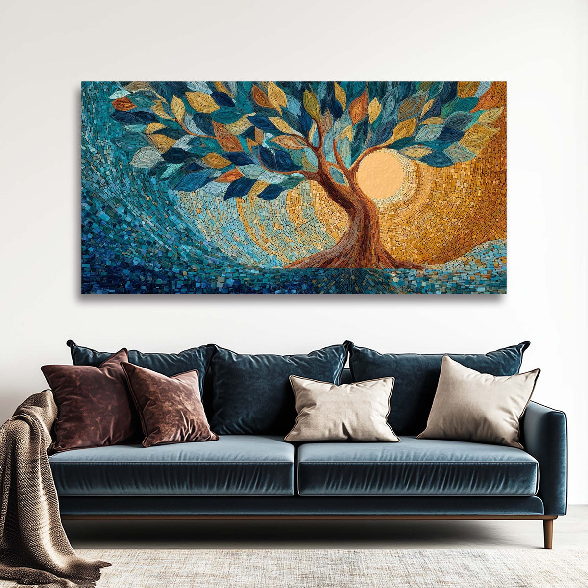 Navy Blue Mysterious Horror Wall Art Art Deco Painting Prints Canvas Artwork Living Room Family Bedroom Office Decor