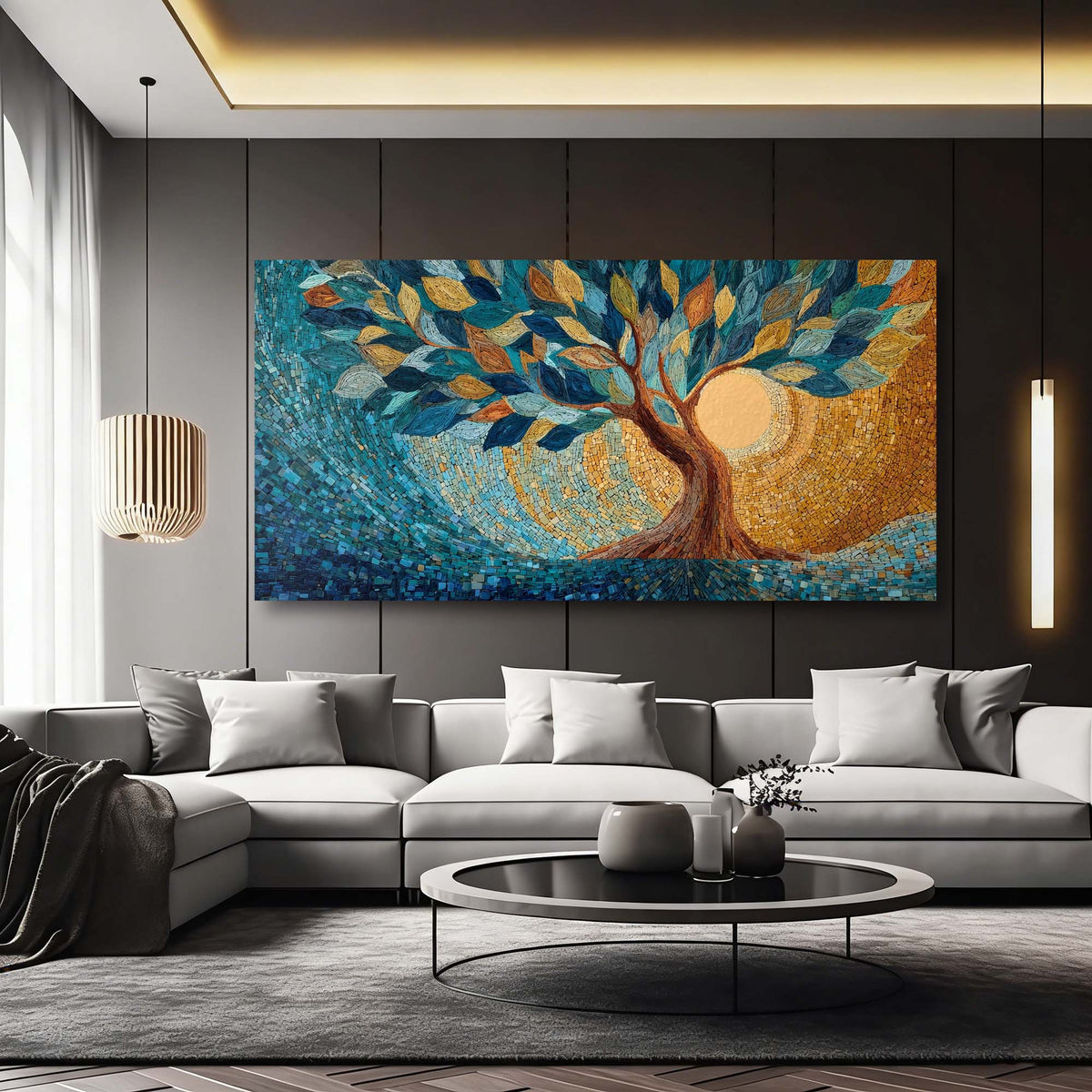 Navy Blue Mysterious Horror Wall Art Art Deco Painting Prints Canvas Artwork Living Room Family Bedroom Office Decor