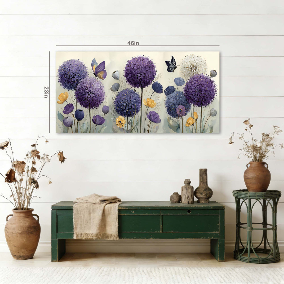 Purple Pretty Floral Wall Art Canvas Painting Prints Artwor Office Bedroom Living Room Decor