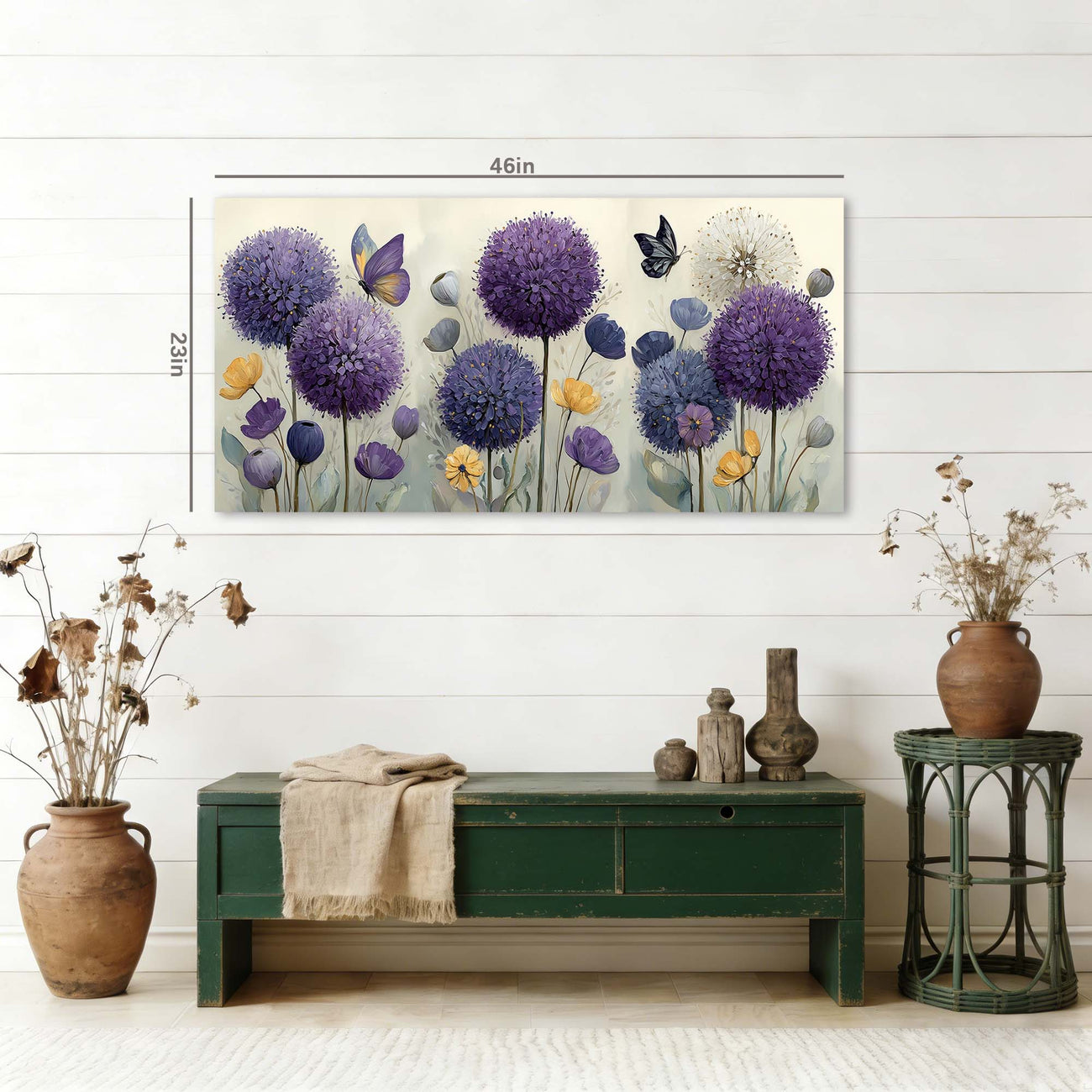 Purple Pretty Floral Wall Art Canvas Painting Prints Artwor Office Bedroom Living Room Decor