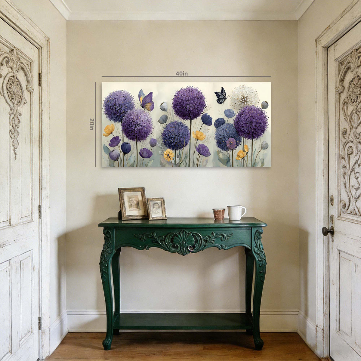 Purple Pretty Floral Wall Art Canvas Painting Prints Artwor Office Bedroom Living Room Decor
