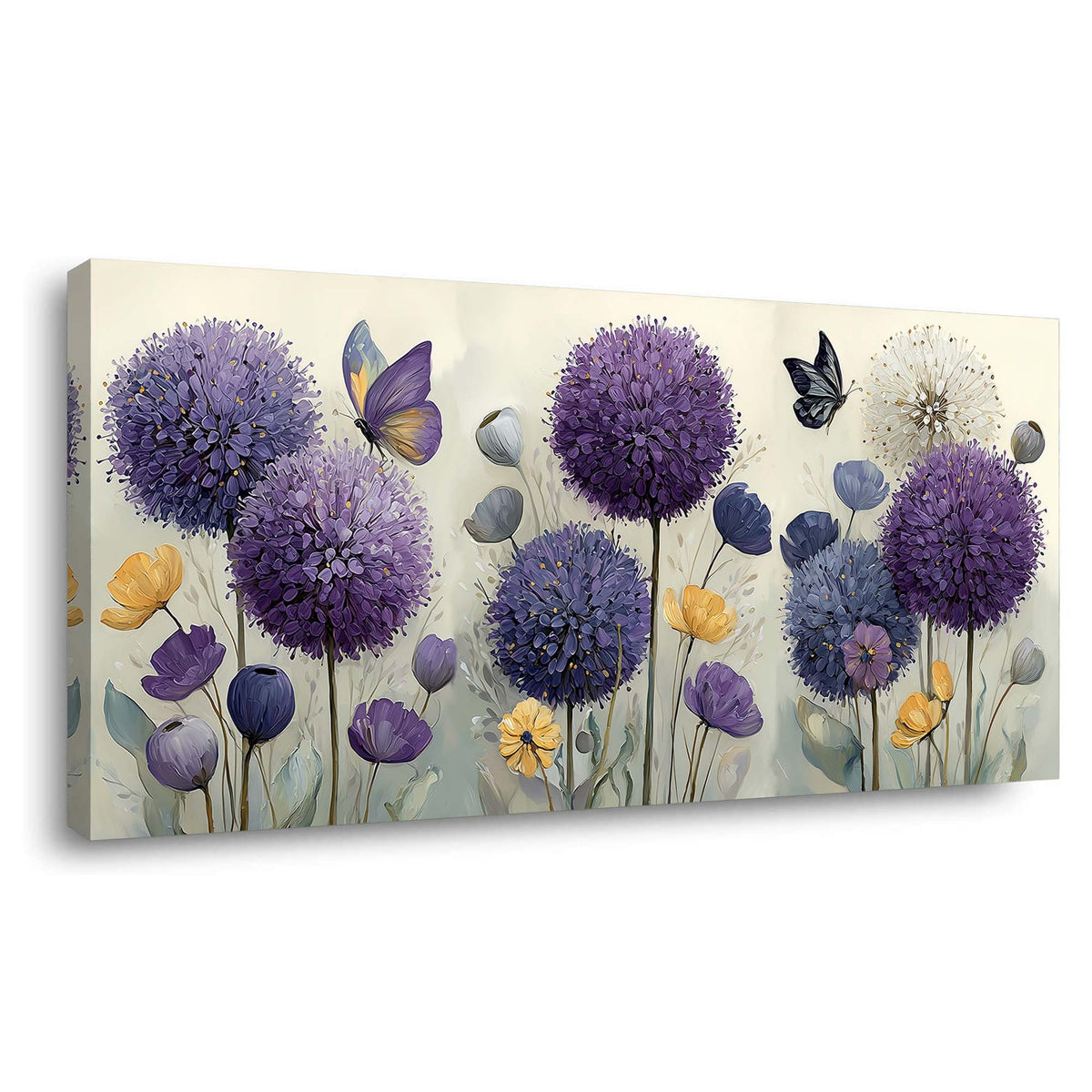 Purple Pretty Floral Wall Art Canvas Painting Prints Artwor Office Bedroom Living Room Decor