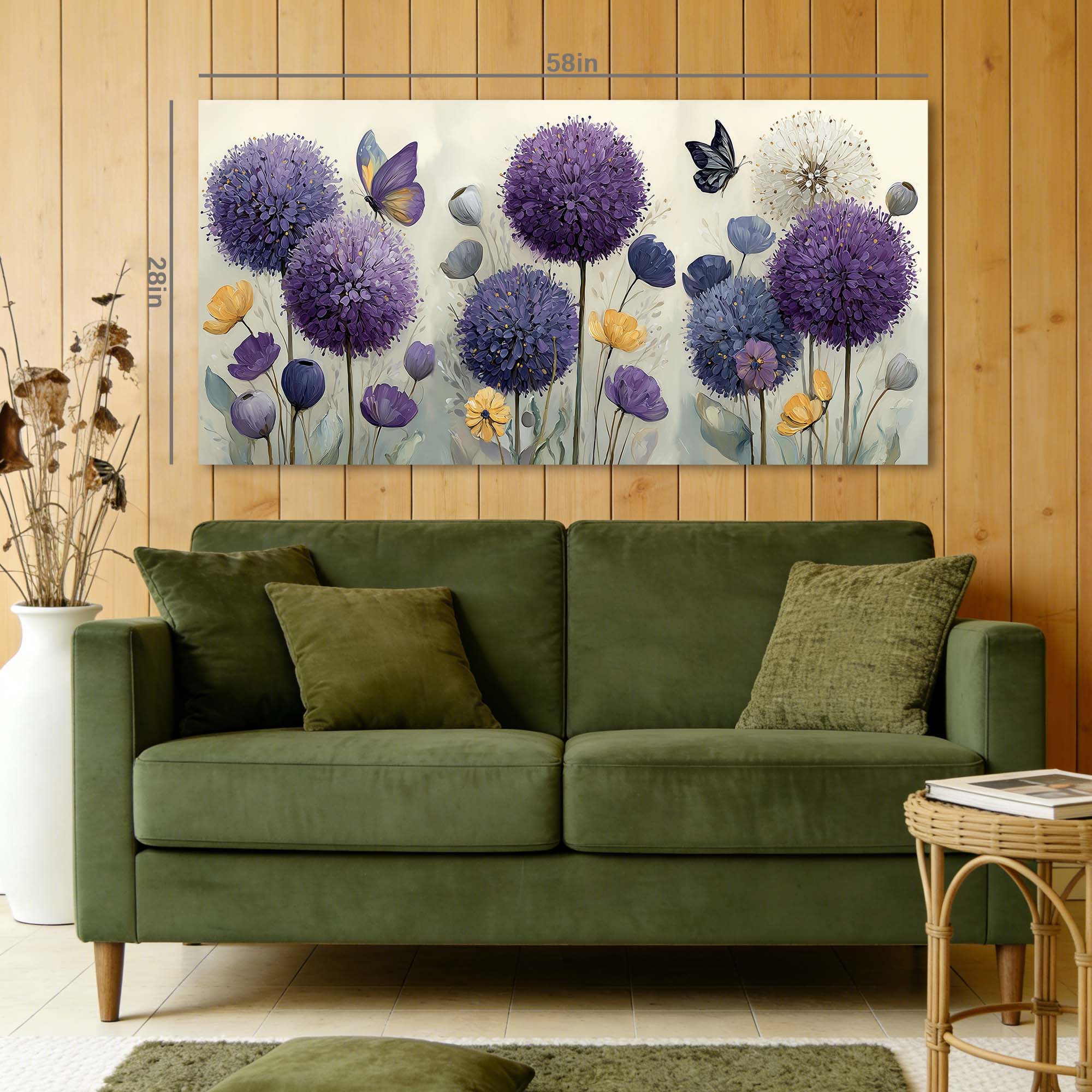 Purple Pretty Floral Wall Art Canvas Painting Prints Artwor Office Bedroom Living Room Decor