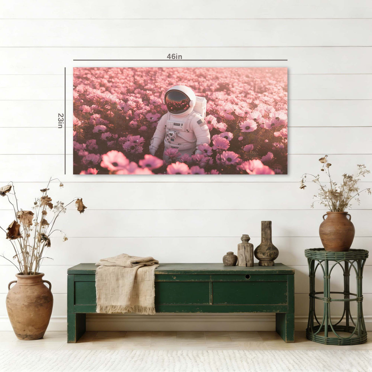 Khaki Mysterious Floral Wall Art for Living Room Canvas Painting Prints Artwork Family Bedroom Office Decor