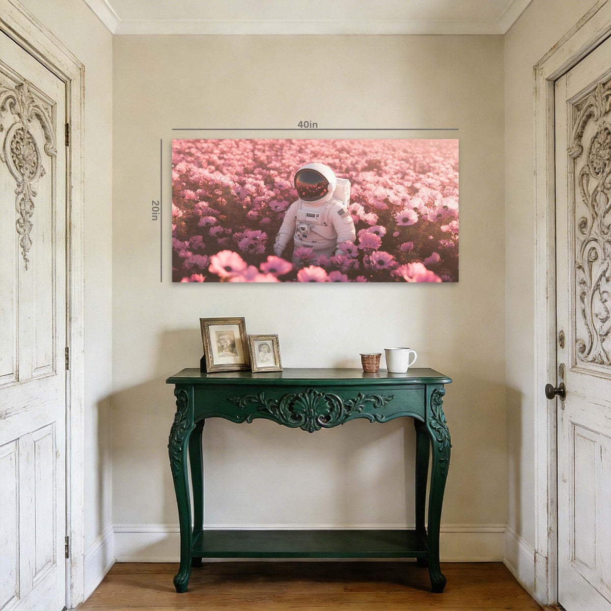 Khaki Mysterious Floral Wall Art for Living Room Canvas Painting Prints Artwork Family Bedroom Office Decor