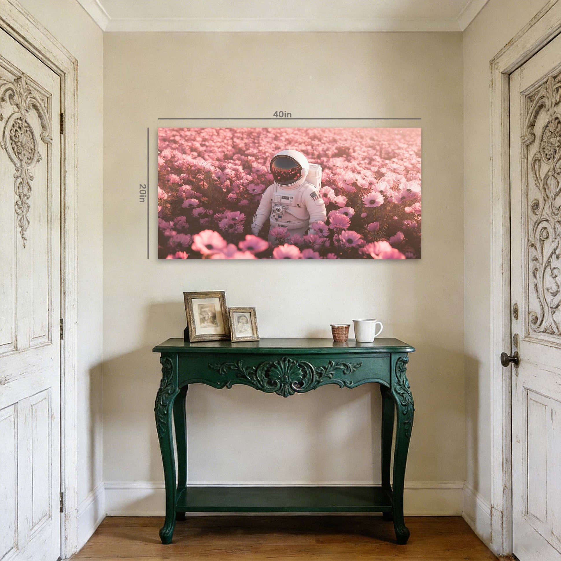 Khaki Mysterious Floral Wall Art for Living Room Canvas Painting Prints Artwork Family Bedroom Office Decor