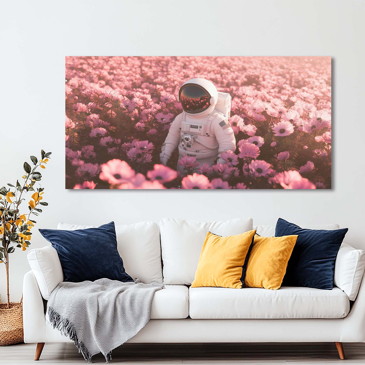 Khaki Mysterious Floral Wall Art for Living Room Canvas Painting Prints Artwork Family Bedroom Office Decor