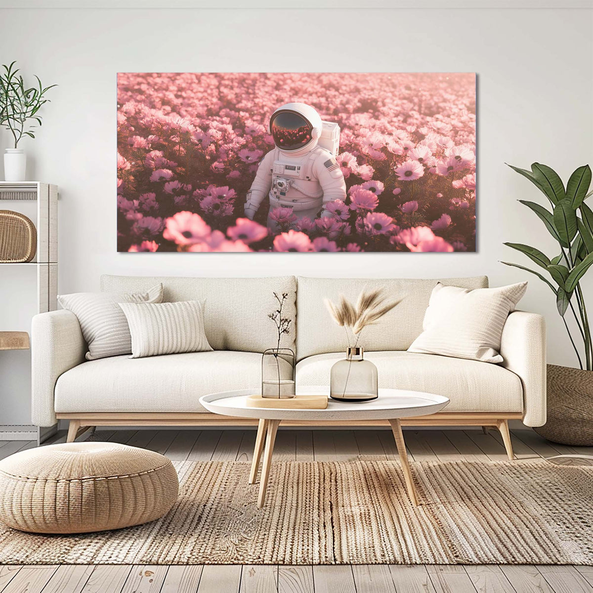 Khaki Mysterious Floral Wall Art for Living Room Canvas Painting Prints Artwork Family Bedroom Office Decor