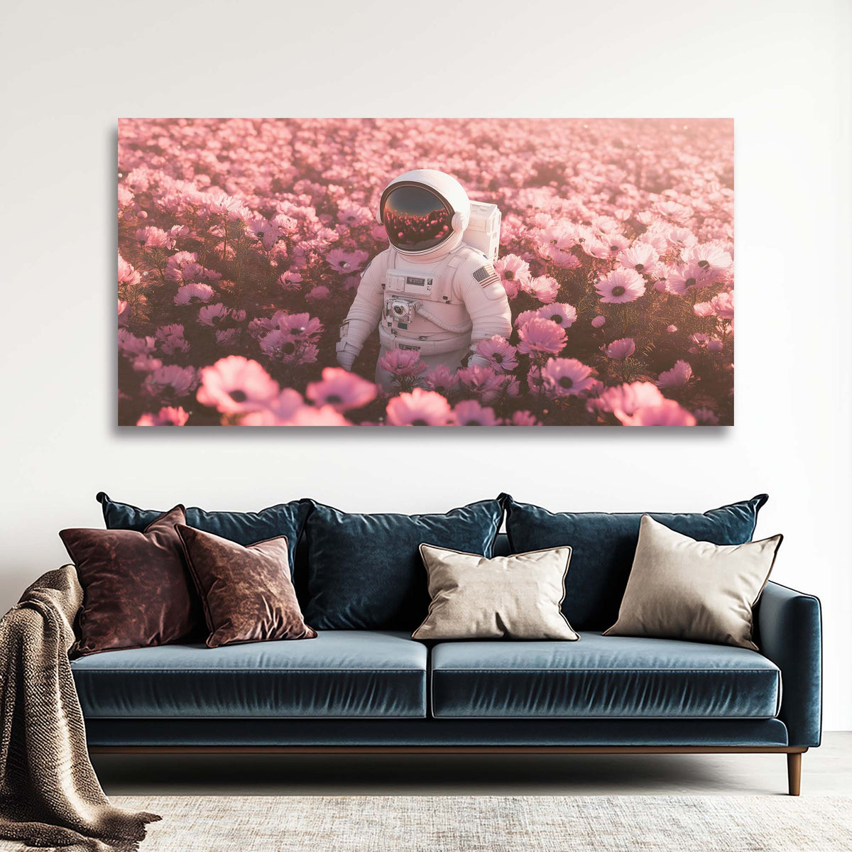 Khaki Mysterious Floral Wall Art for Living Room Canvas Painting Prints Artwork Family Bedroom Office Decor