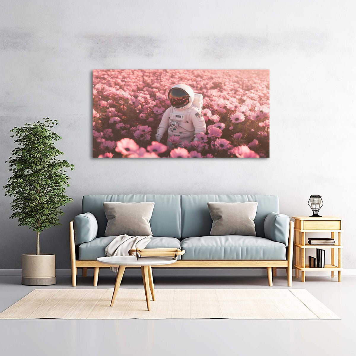 Khaki Mysterious Floral Wall Art for Living Room Canvas Painting Prints Artwork Family Bedroom Office Decor