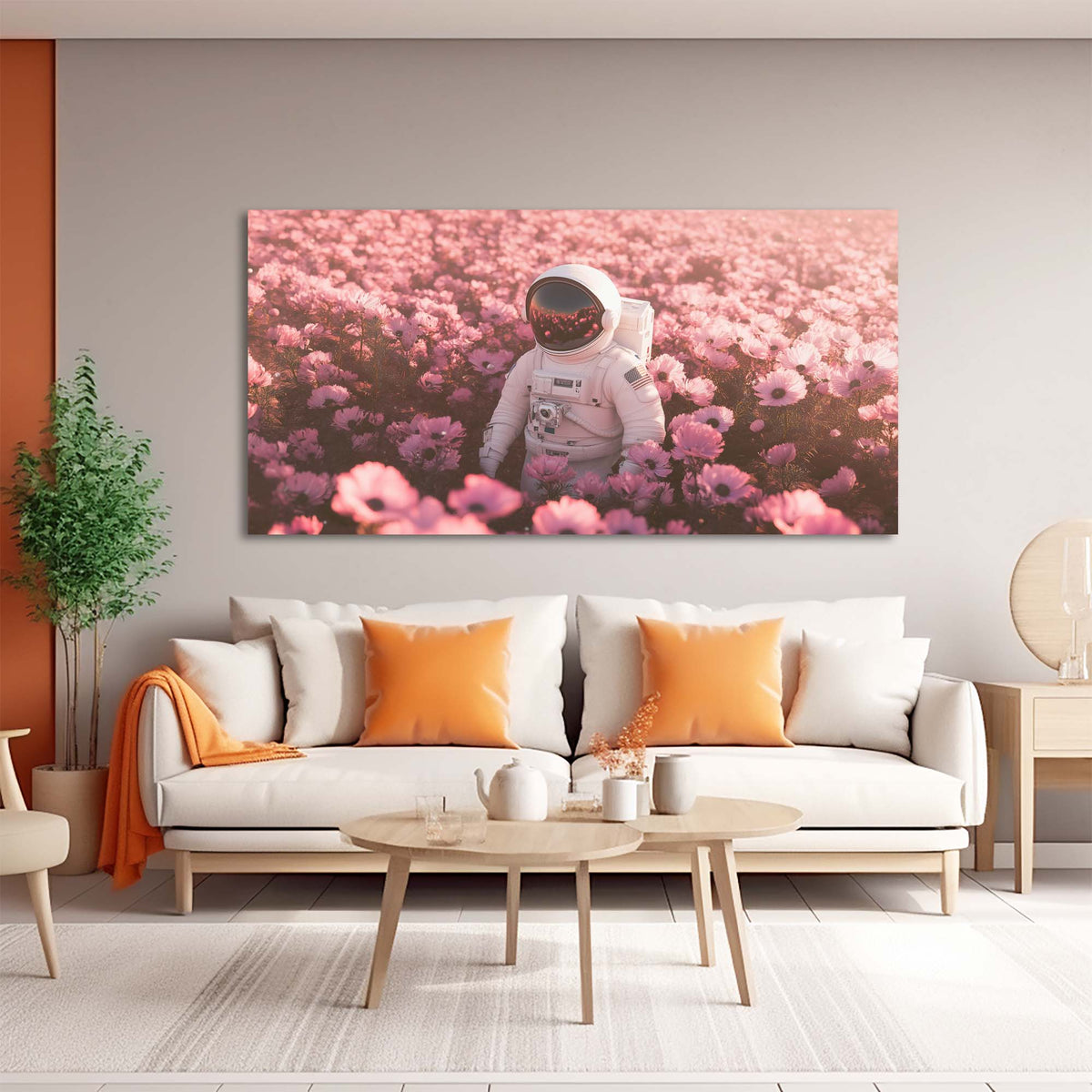 Khaki Mysterious Floral Wall Art for Living Room Canvas Painting Prints Artwork Family Bedroom Office Decor