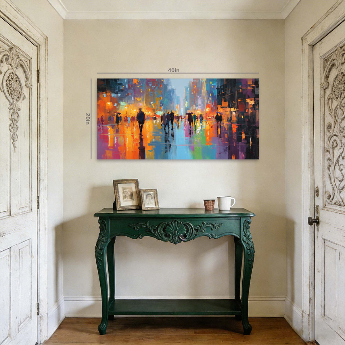 Orange Urban Maps Wall Art Modern Canvas Painting Prints Artwork Office Hallway Bedroom Living Room Decor
