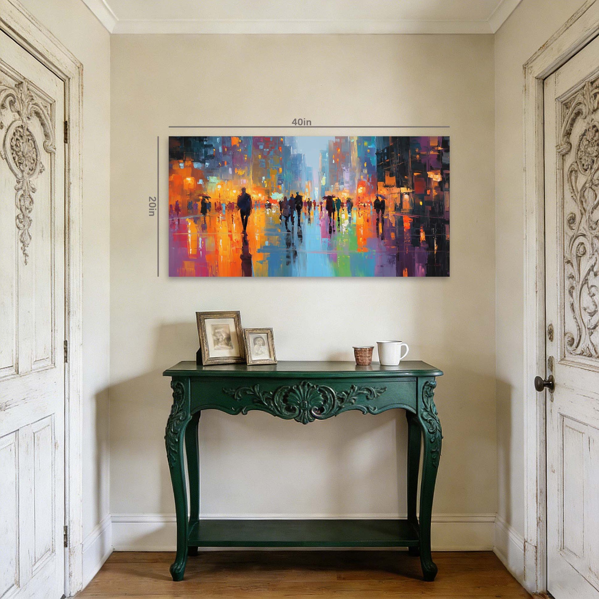Orange Urban Maps Wall Art Modern Canvas Painting Prints Artwork Office Hallway Bedroom Living Room Decor