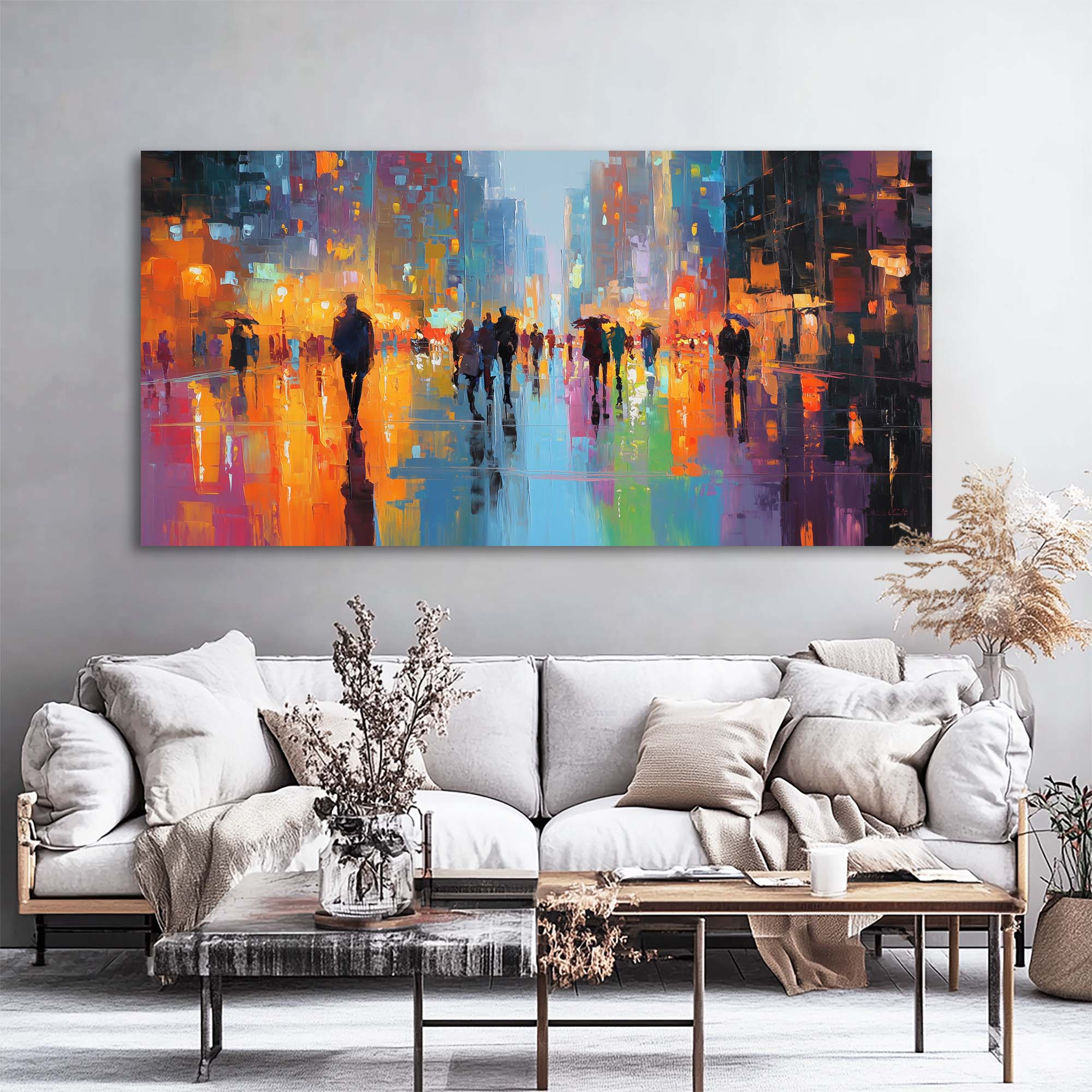 Orange Urban Maps Wall Art Modern Canvas Painting Prints Artwork Office Hallway Bedroom Living Room Decor