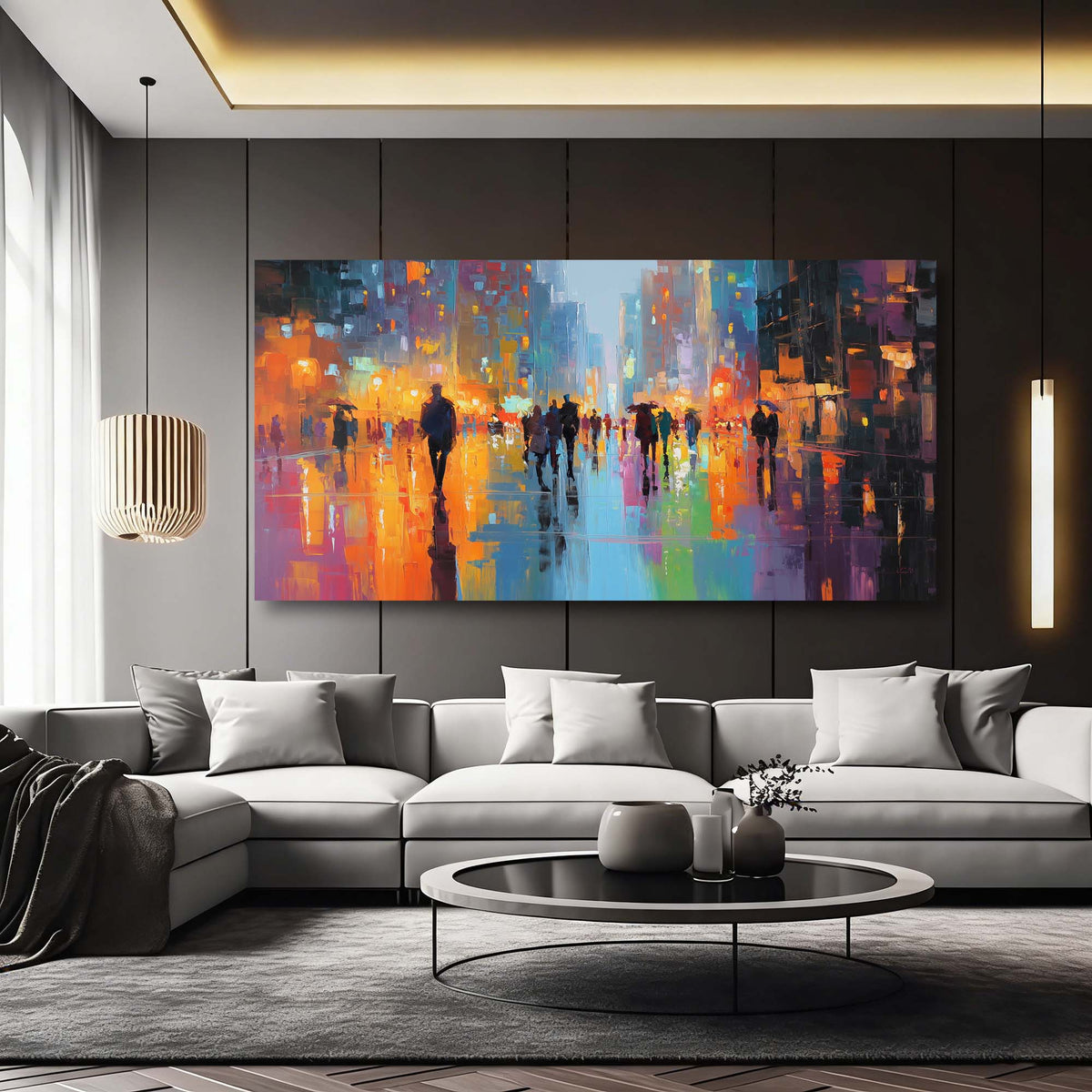 Orange Urban Maps Wall Art Modern Canvas Painting Prints Artwork Office Hallway Bedroom Living Room Decor