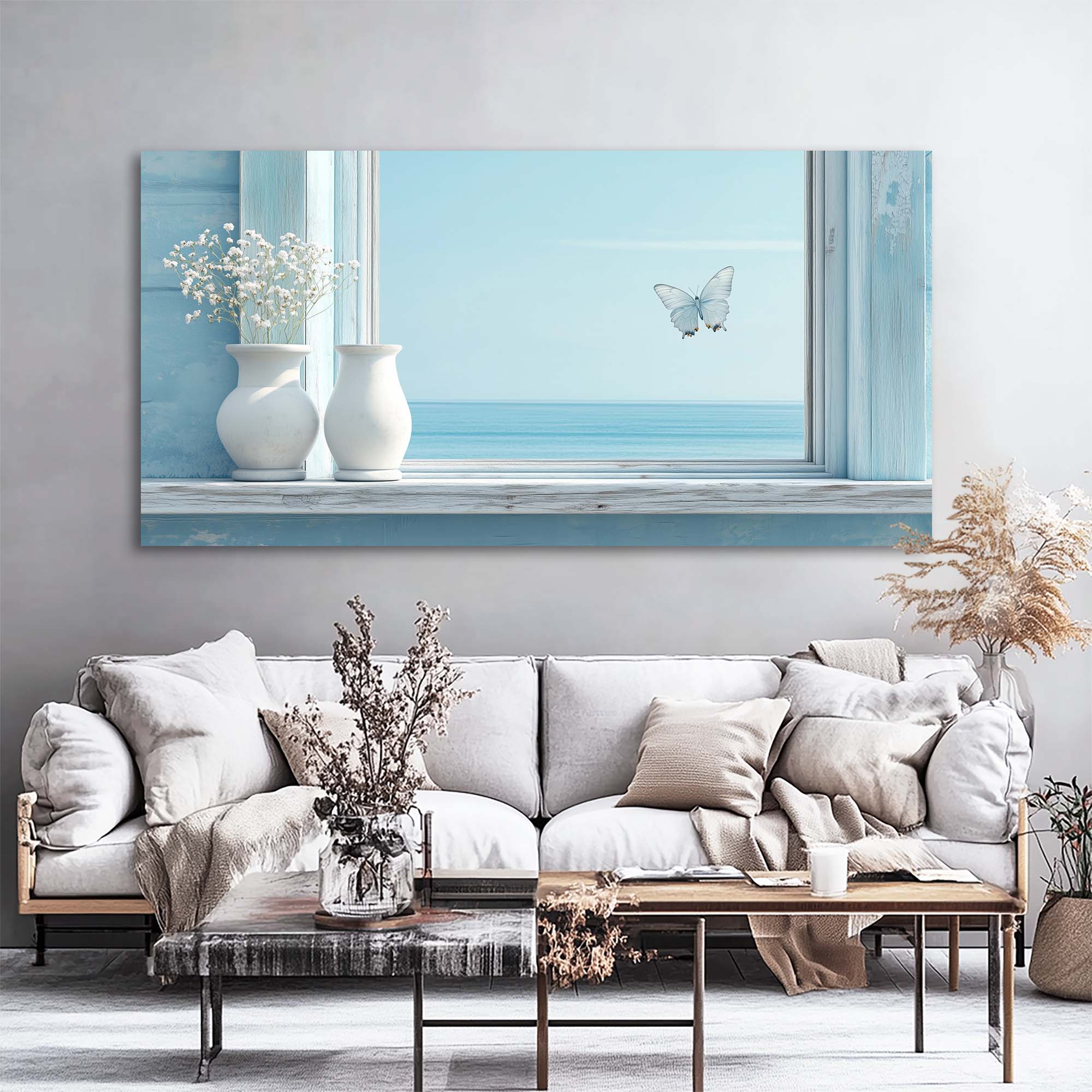 Blue Wildlife Nature Wall Art Canvas Painting Prints Artwor Office Bedroom Living Room Decor