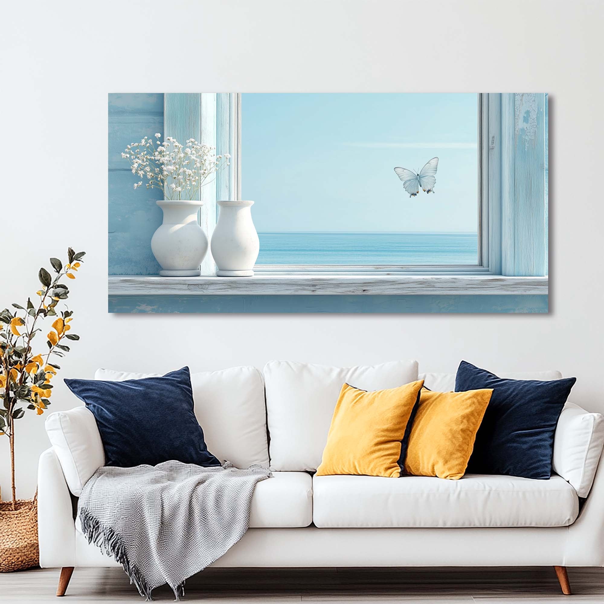 Blue Wildlife Nature Wall Art Canvas Painting Prints Artwor Office Bedroom Living Room Decor