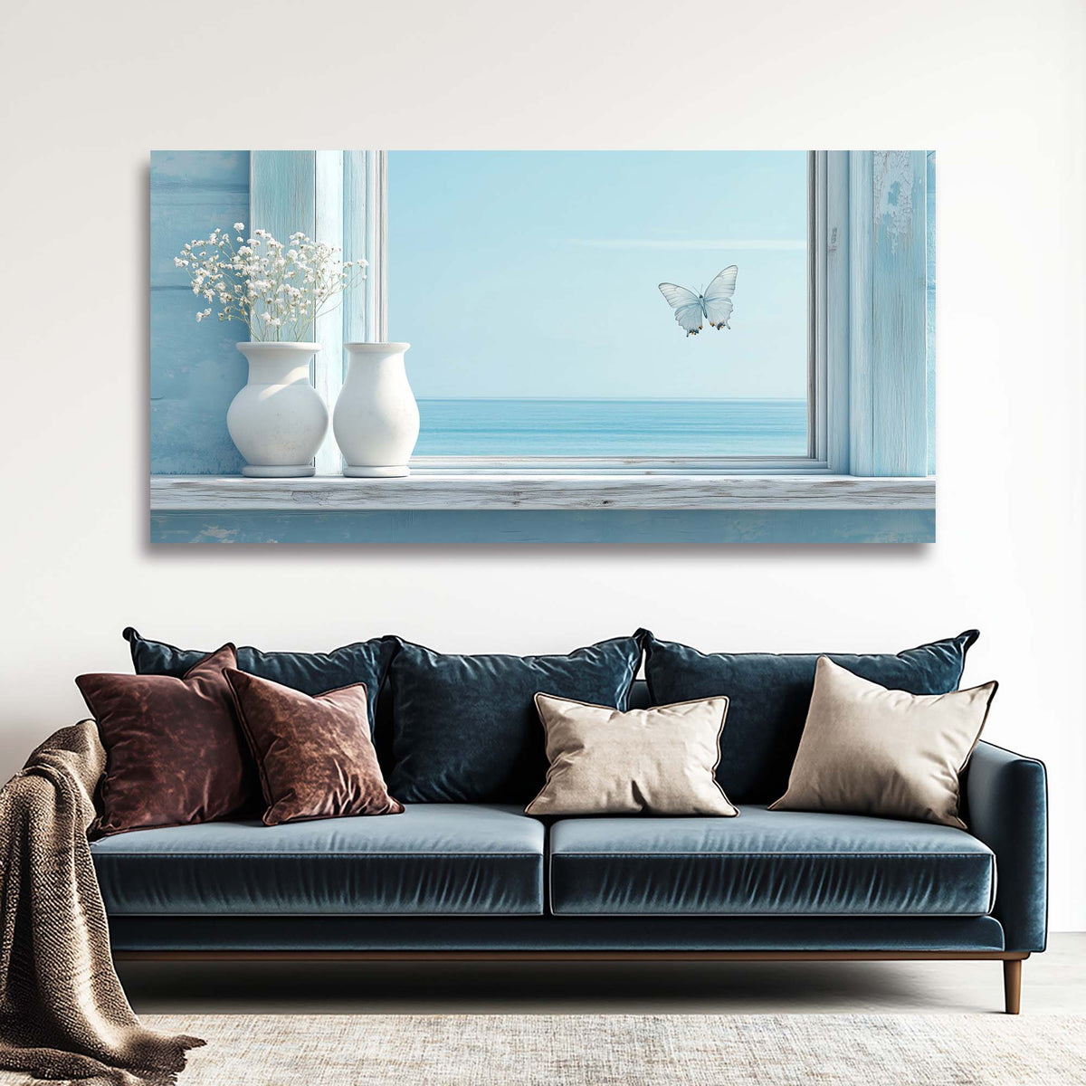 Blue Wildlife Nature Wall Art Canvas Painting Prints Artwor Office Bedroom Living Room Decor
