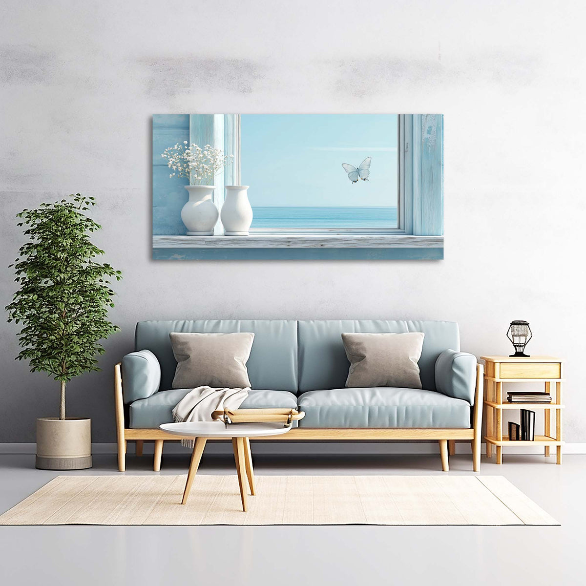 Blue Wildlife Nature Wall Art Canvas Painting Prints Artwor Office Bedroom Living Room Decor